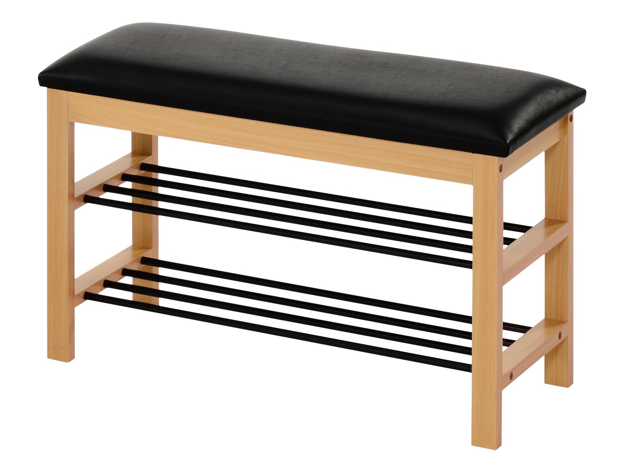 Batų lentyna Houston 967 (Natūralus medis + Juoda)