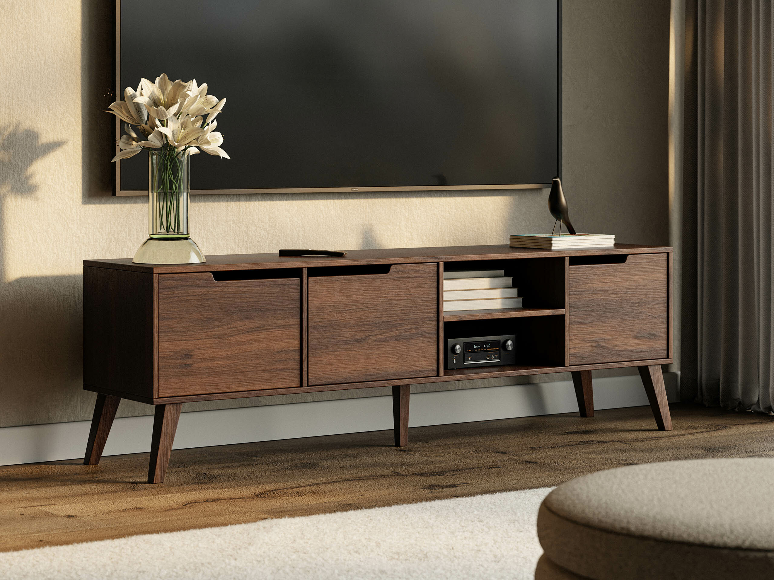 TV staliukas Otis II (Graikinis riešutas)