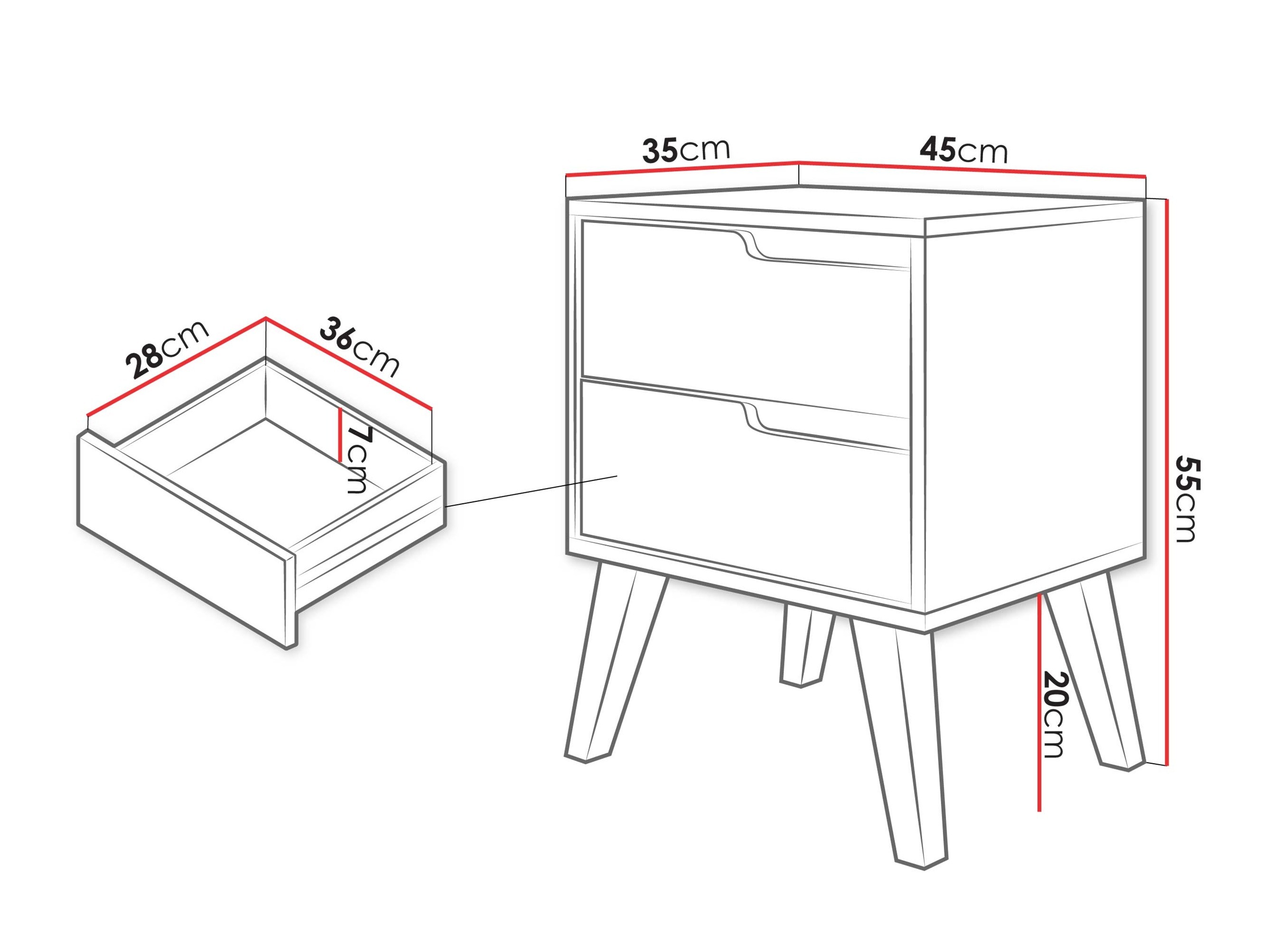 Naktinis staliukas Otis (Kašmyras)