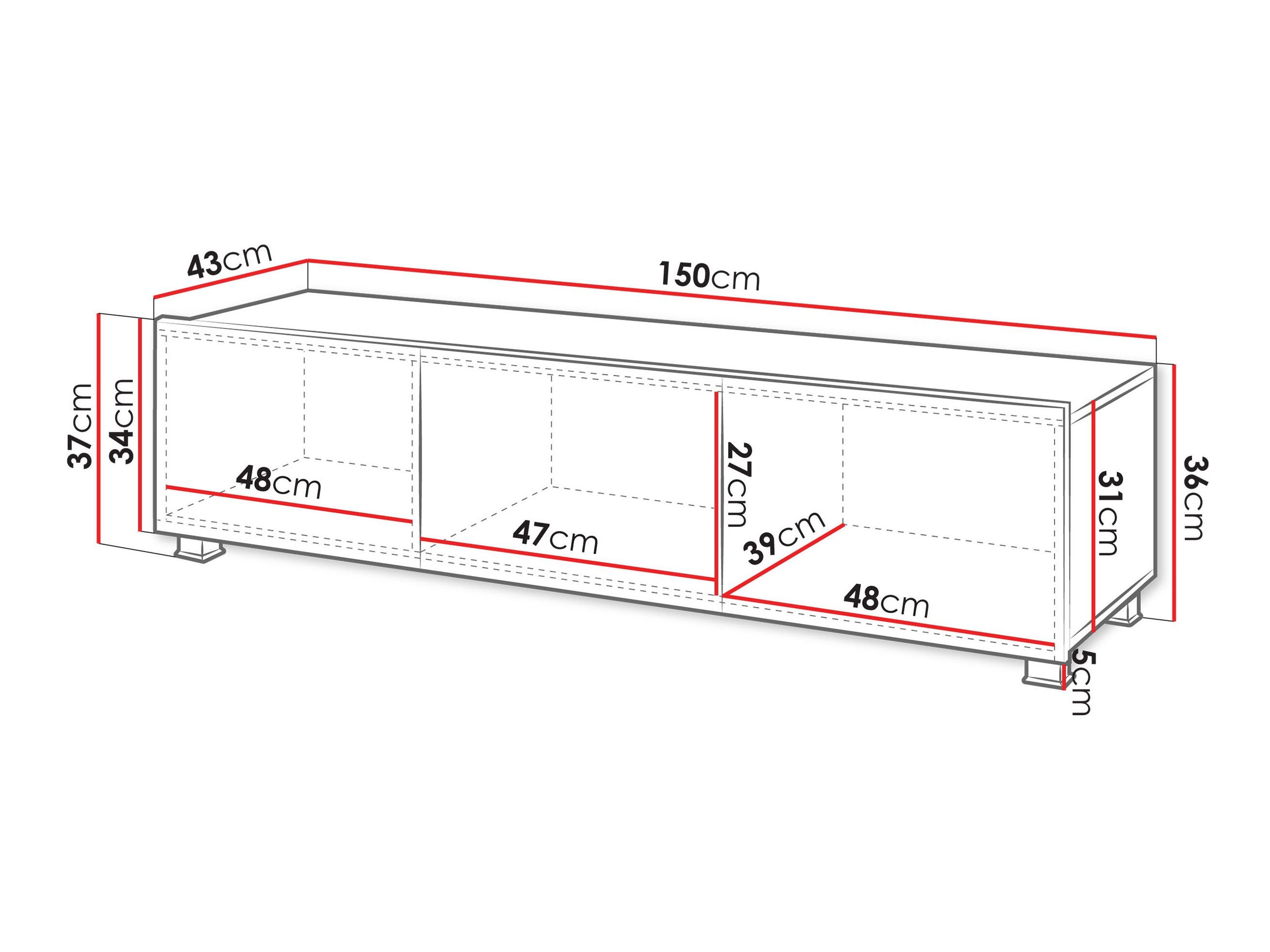 TV staliukas Remus (Juoda + Blizgi juoda)