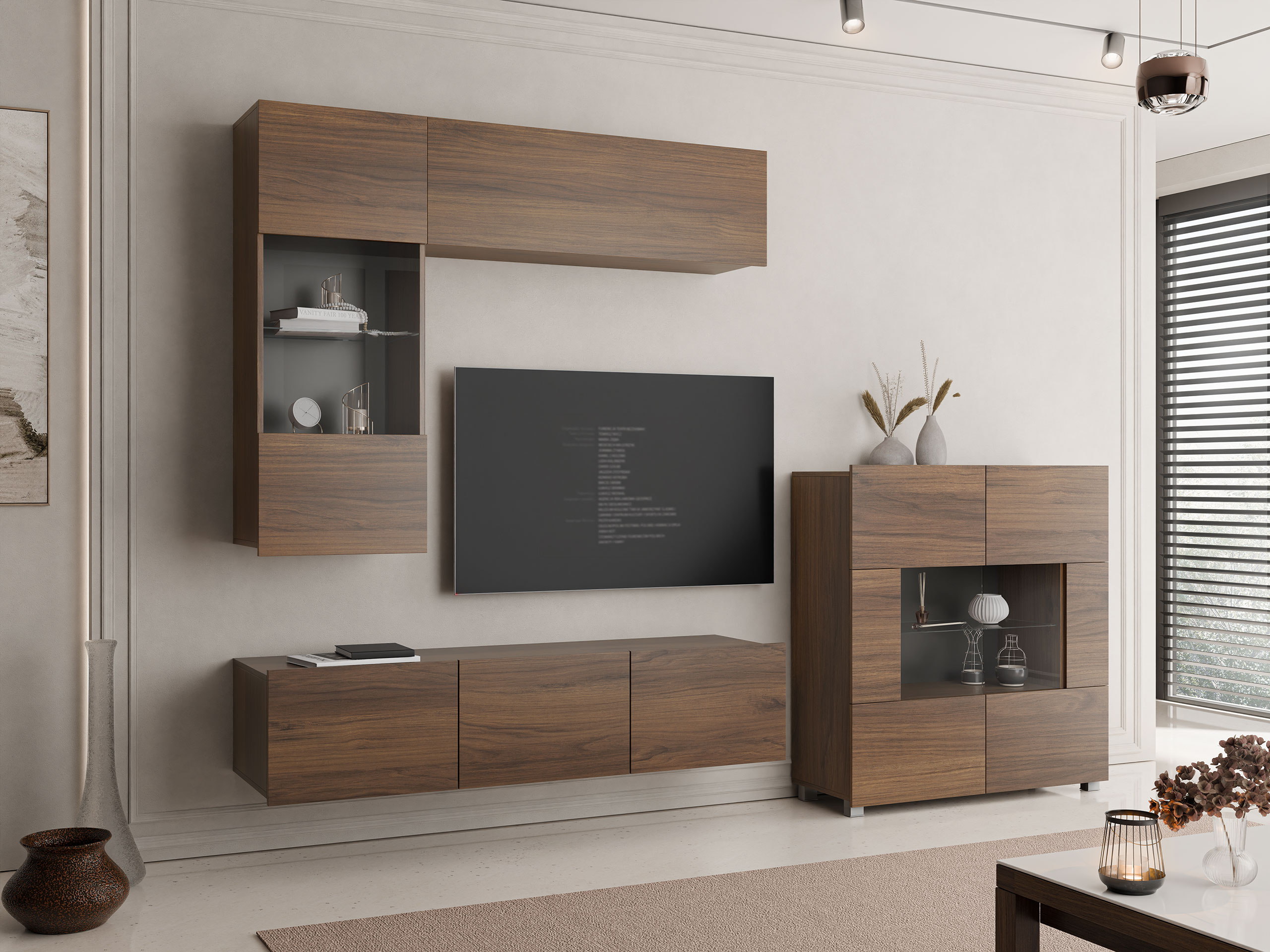 Svetainės komplektas Remus III (Graikinis riešutas)