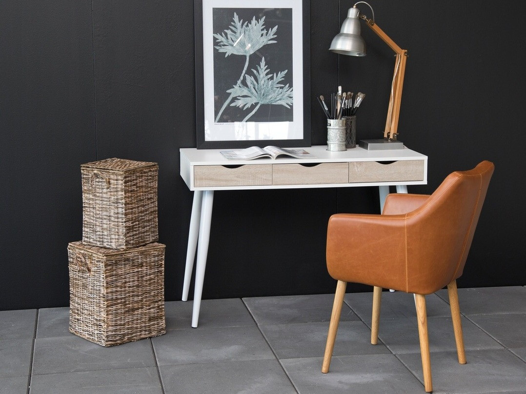 Darbo stalas Norsica 113 (Balta + Ąžuolas)