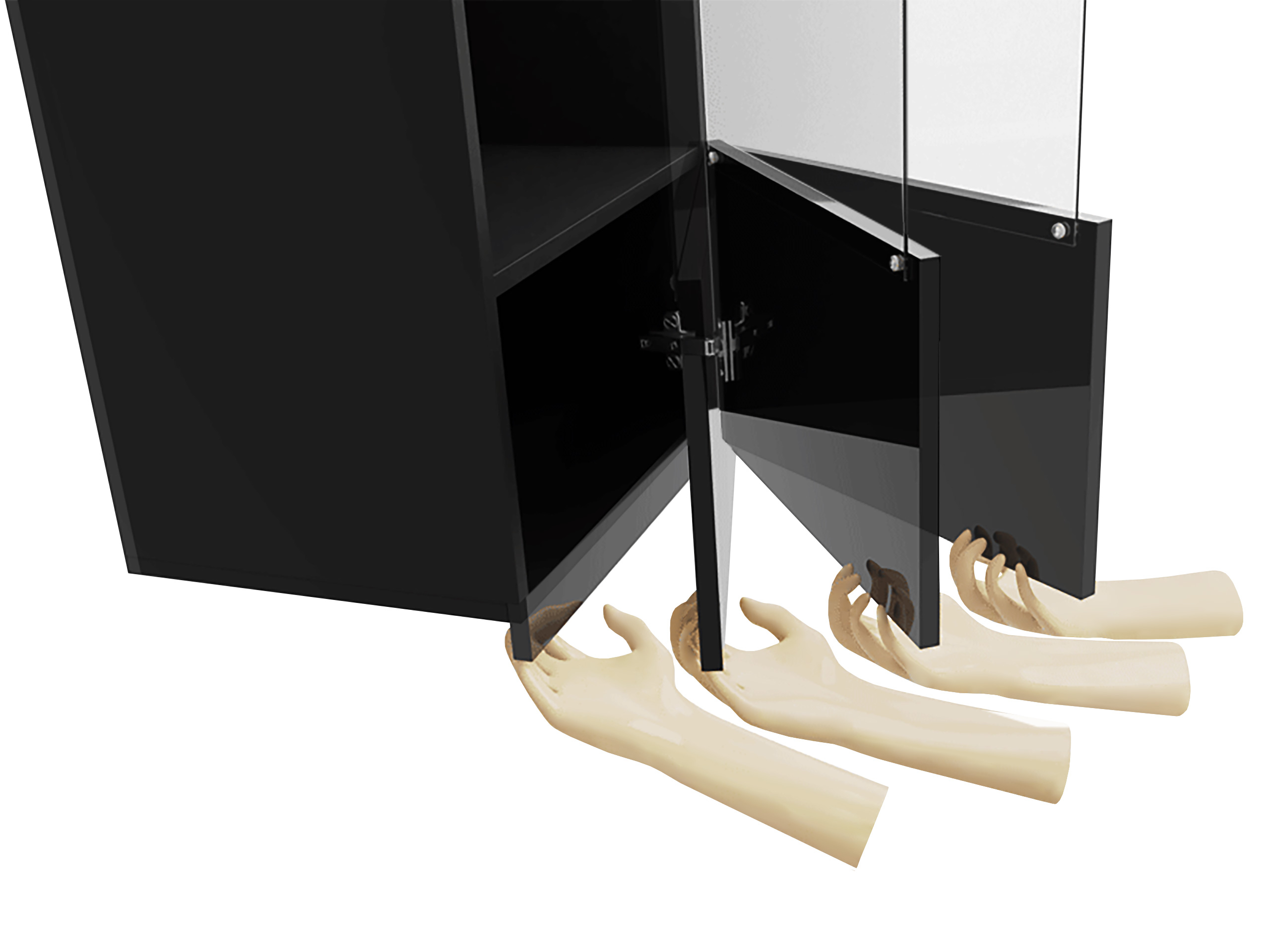 Svetainės komplektas Remus IV (Juoda + Blizgi juoda)