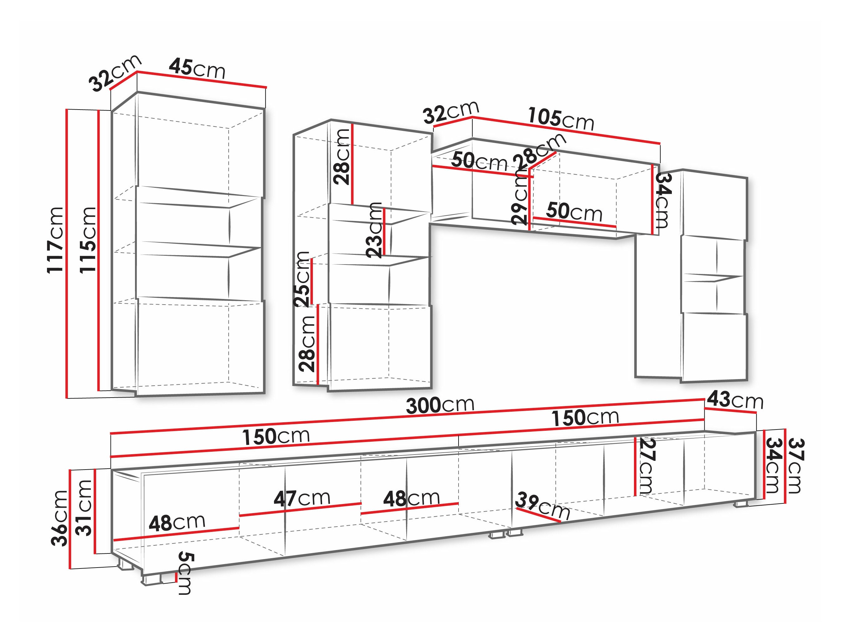 Svetainės komplektas Remus V (Juoda + Blizgi juoda)