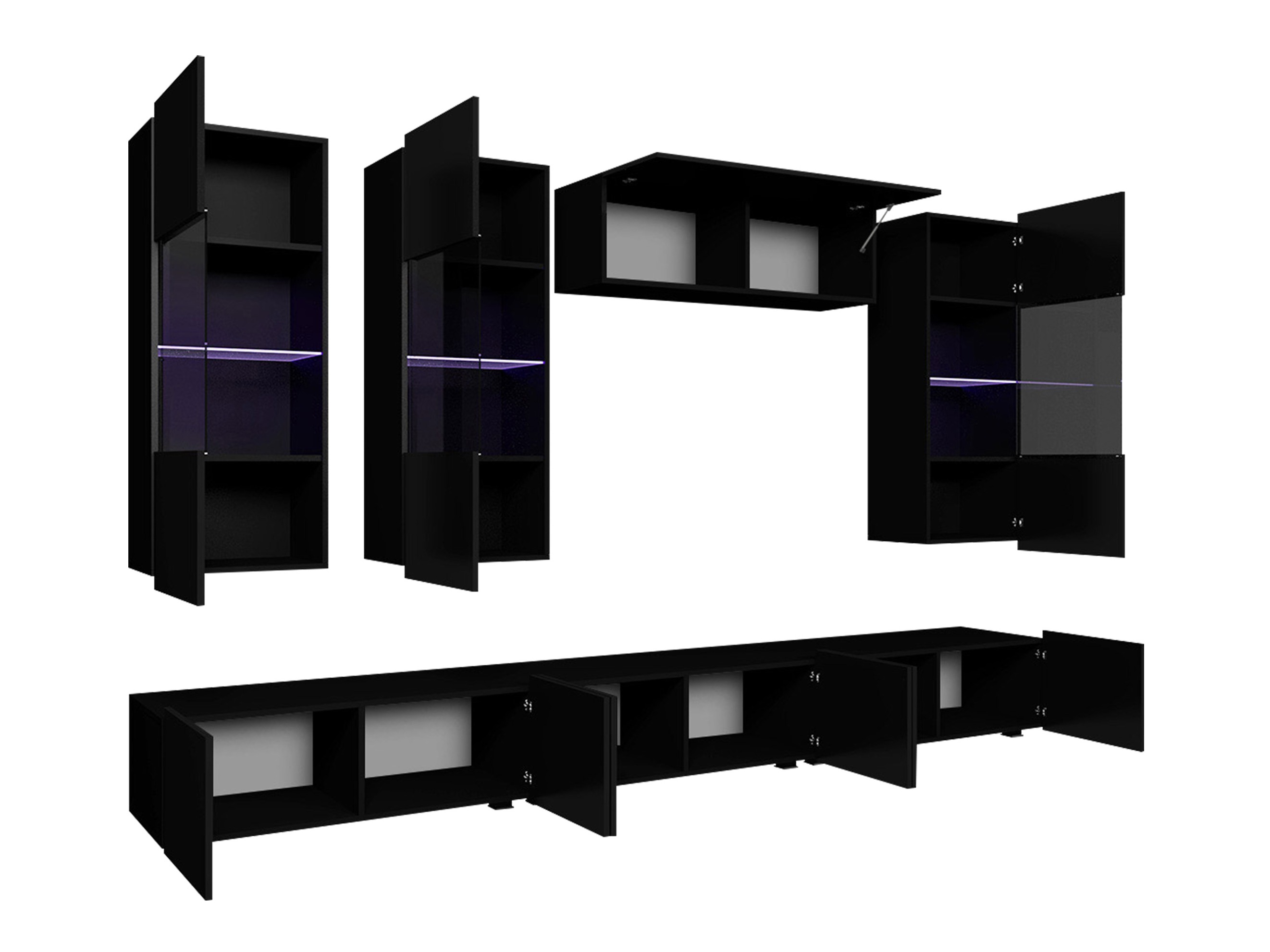 Svetainės komplektas Remus XI (Balta + Blizgi balta)