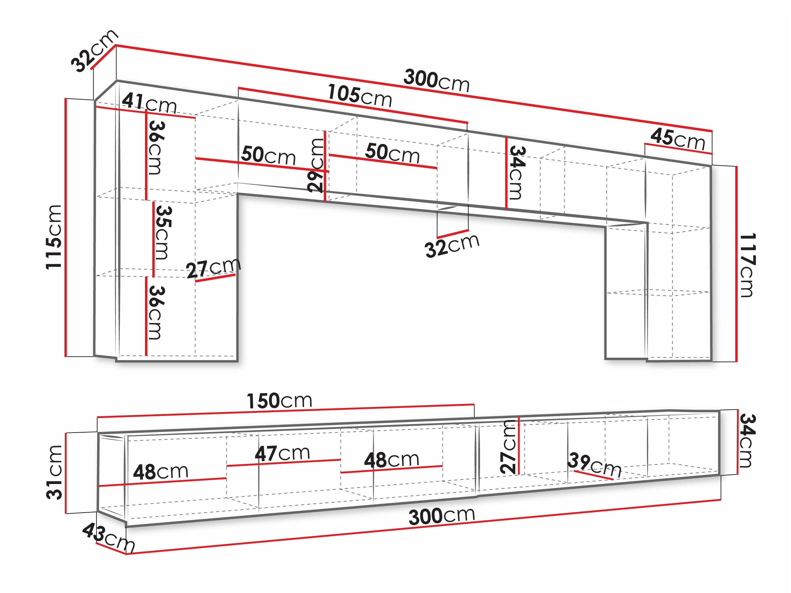 Svetainės komplektas Remus XIII (Balta + Blizgi balta)
