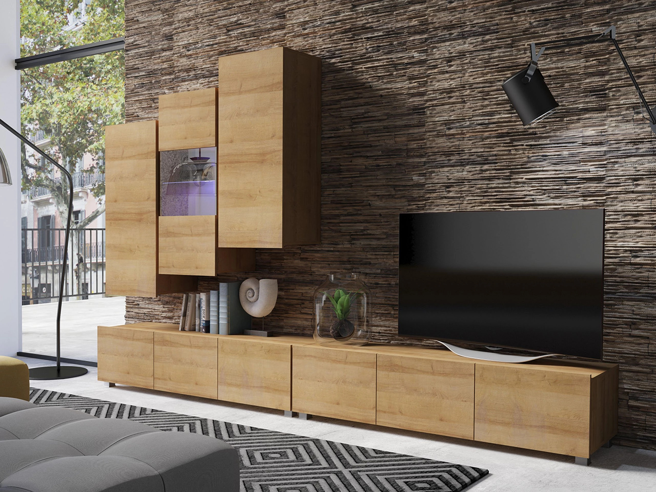 Svetainės komplektas Remus XVII (Auksinis ąžuolas)