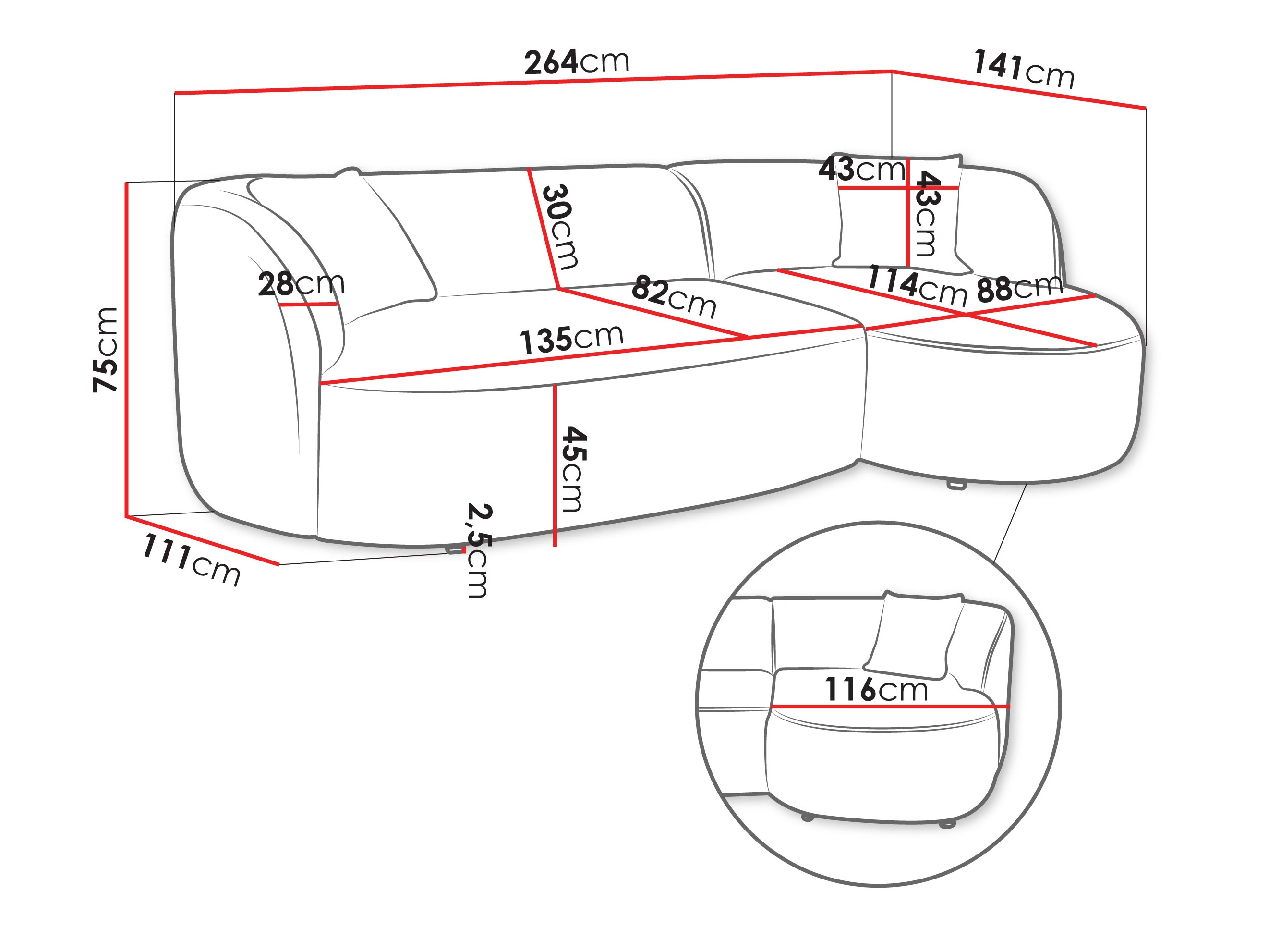 Minkštas kampas TrendyNest 122 (Euphoria 01)