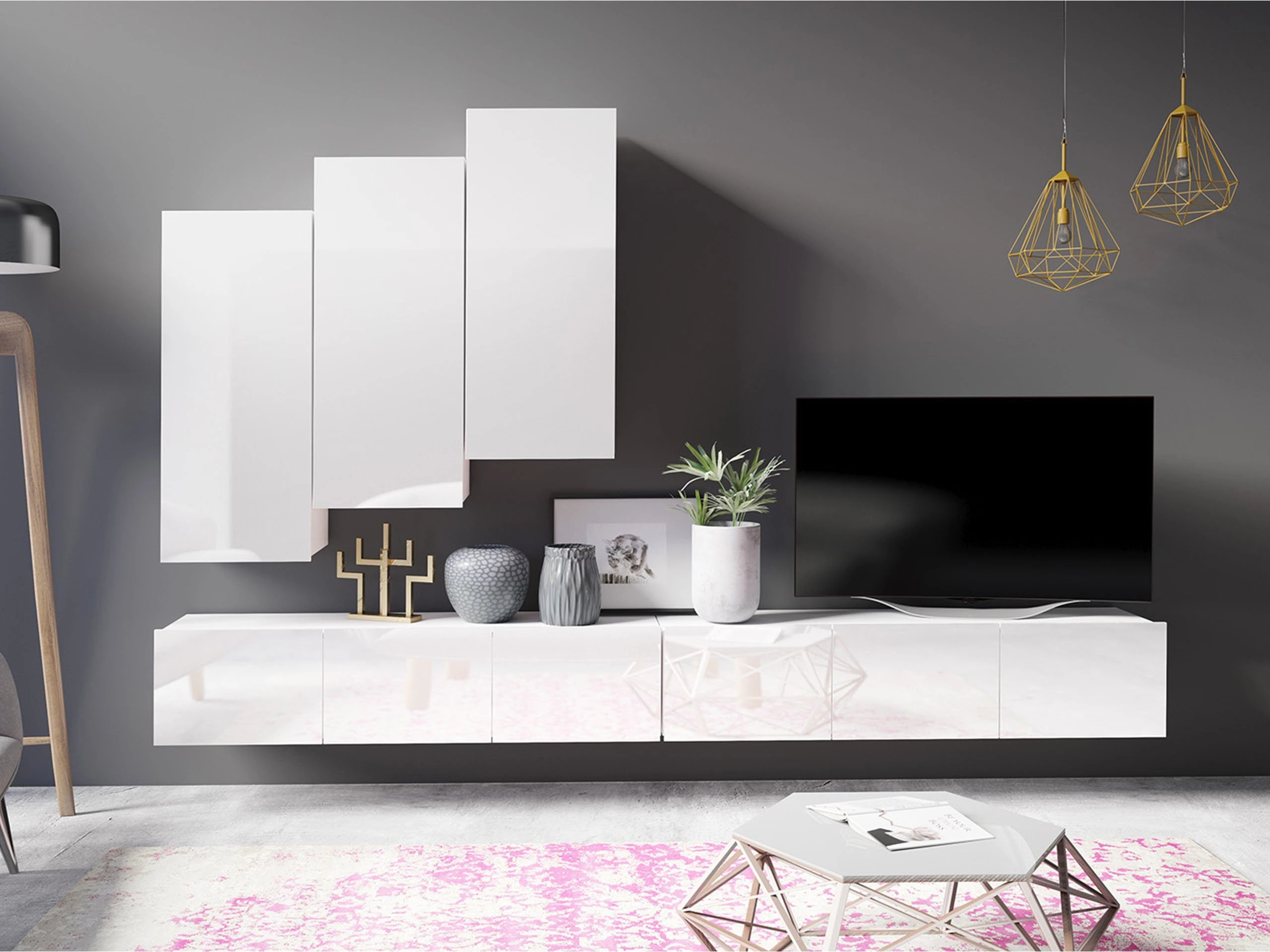 Svetainės komplektas Remus XX (Balta)