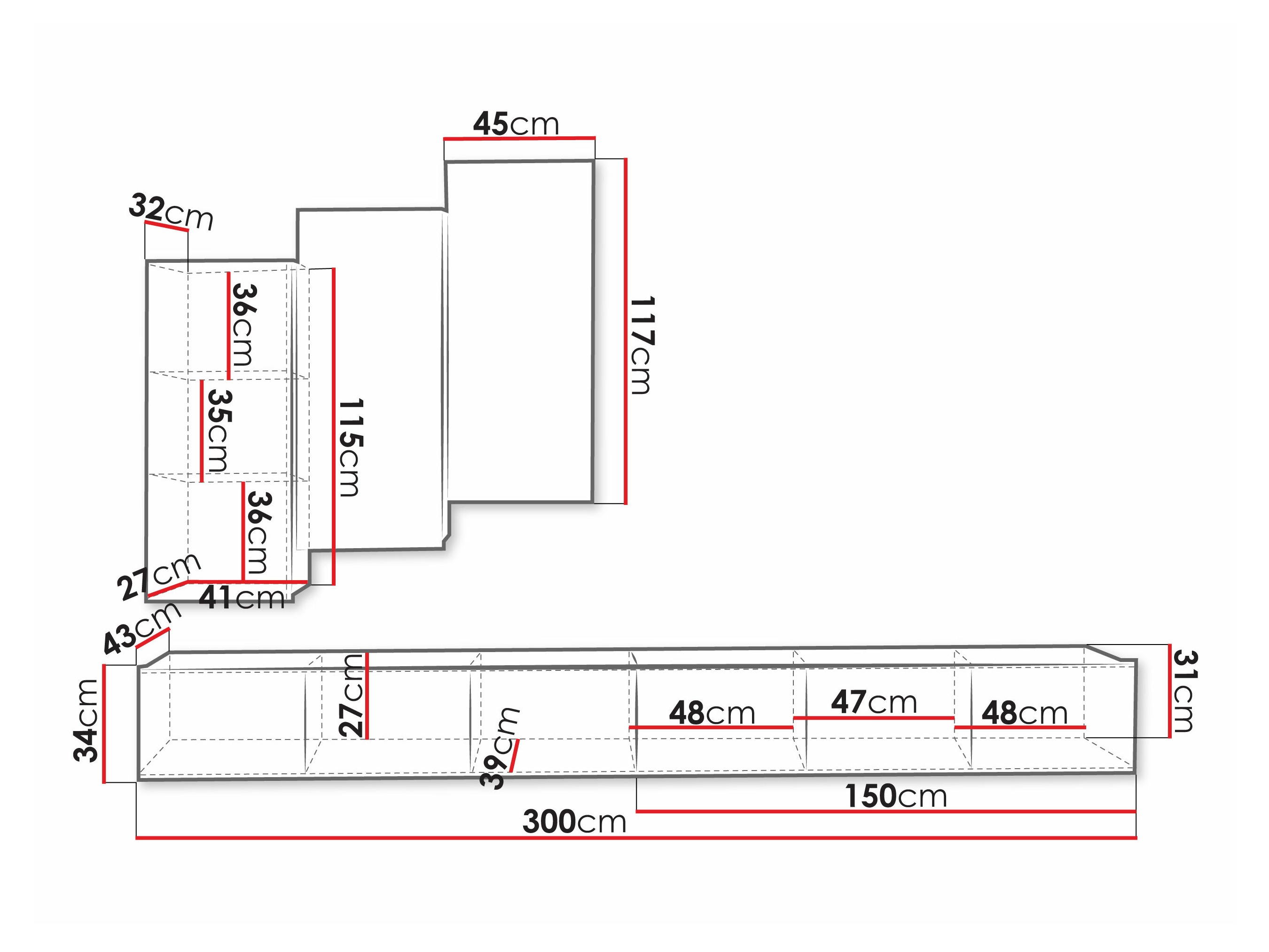 Svetainės komplektas Remus XX (Balta)