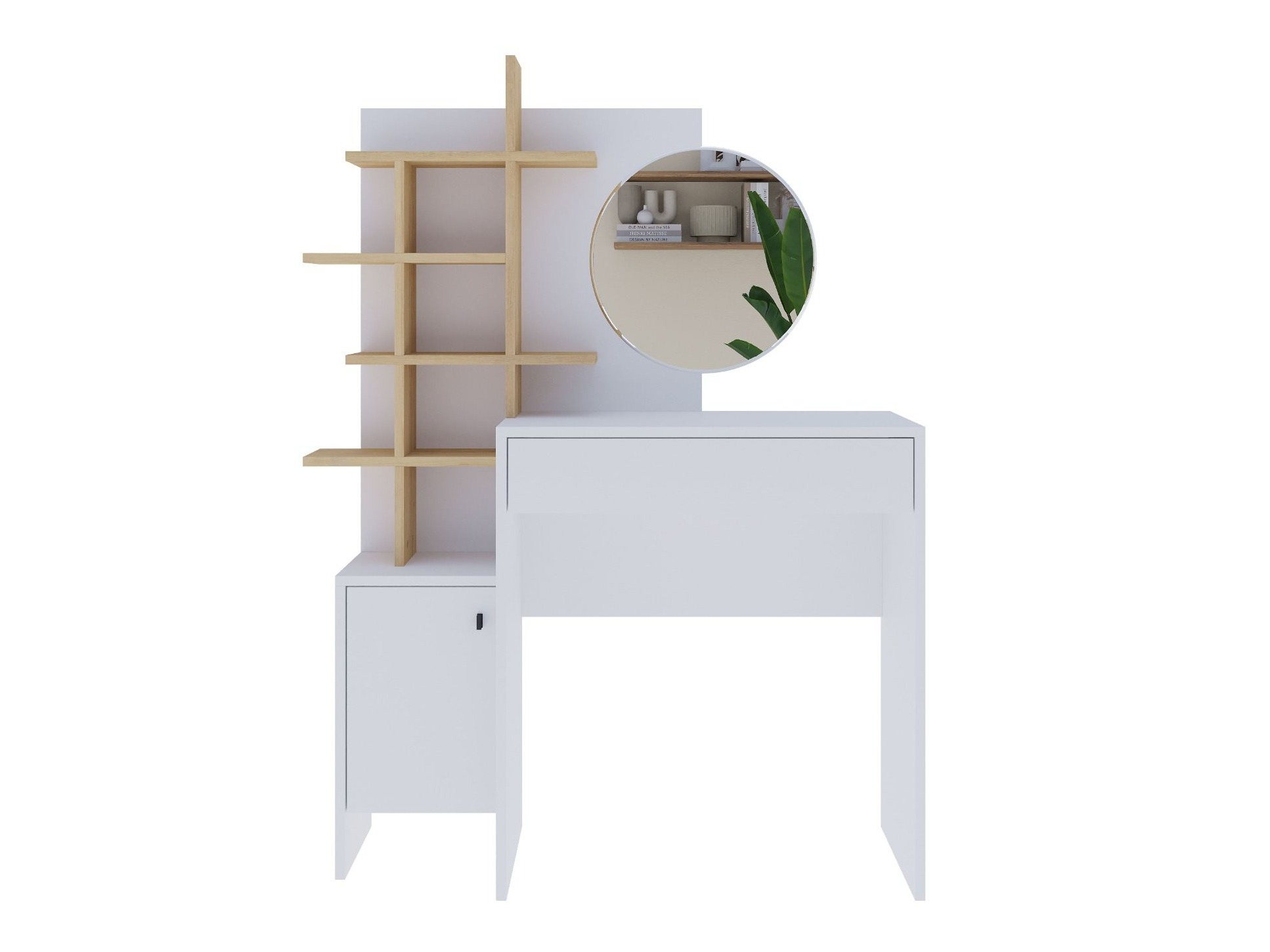 Makiažo staliukas Kailua 220 (Balta + Ąžuolas)