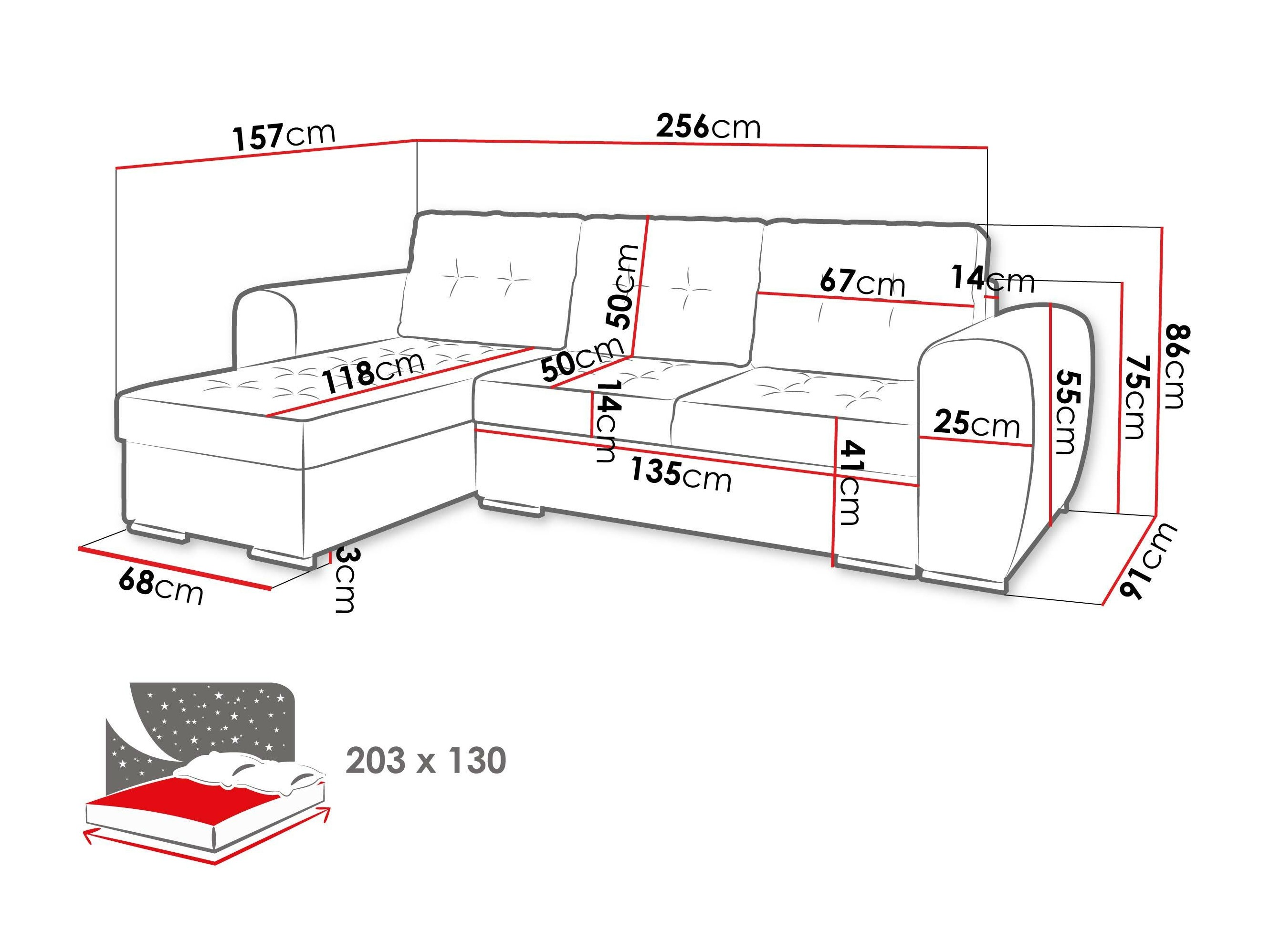 Minkštas kampas Muncie 109 (Manila 07)