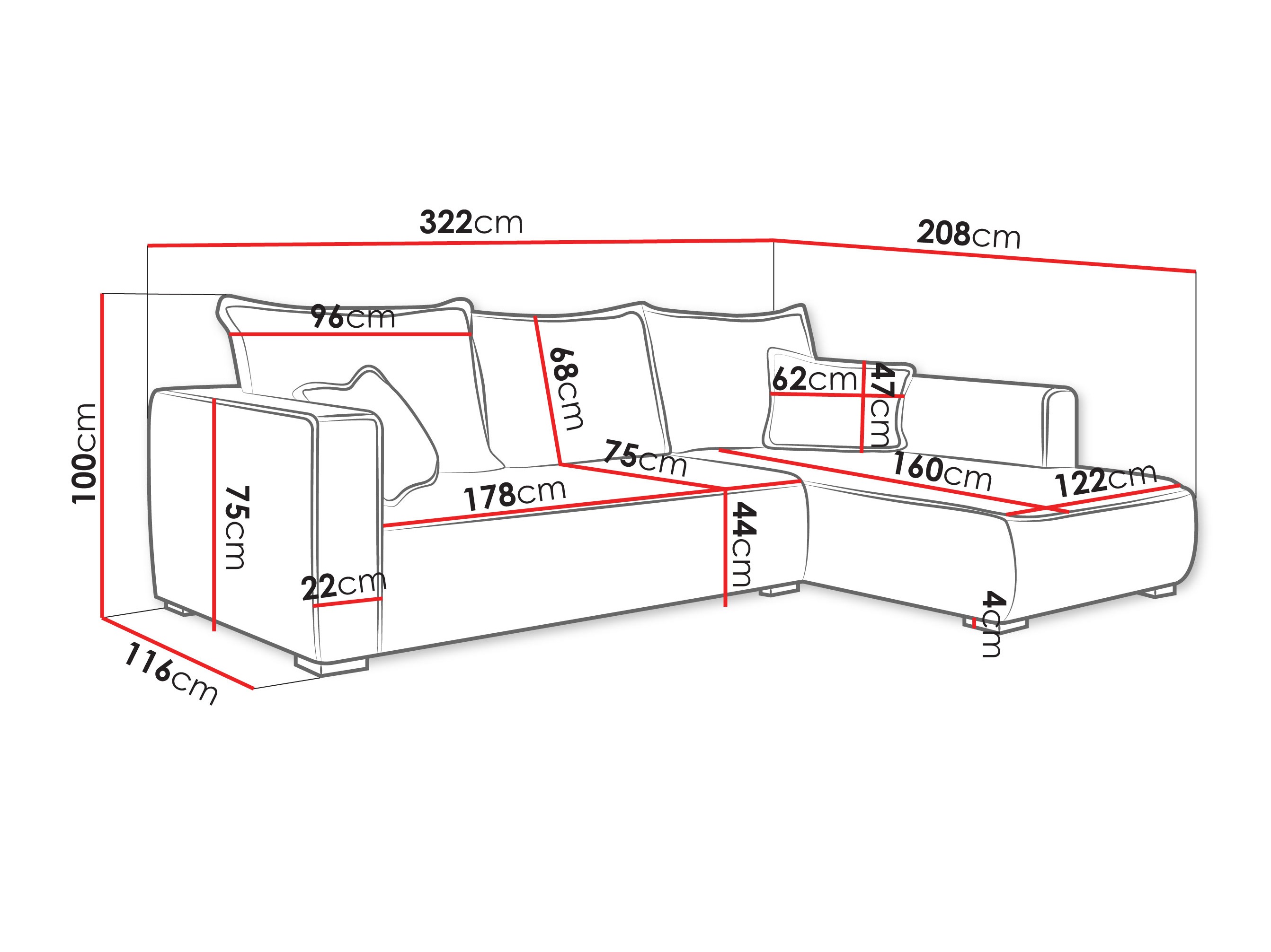 Minkštas kampas TrendyNest Circas (Tilia 85)