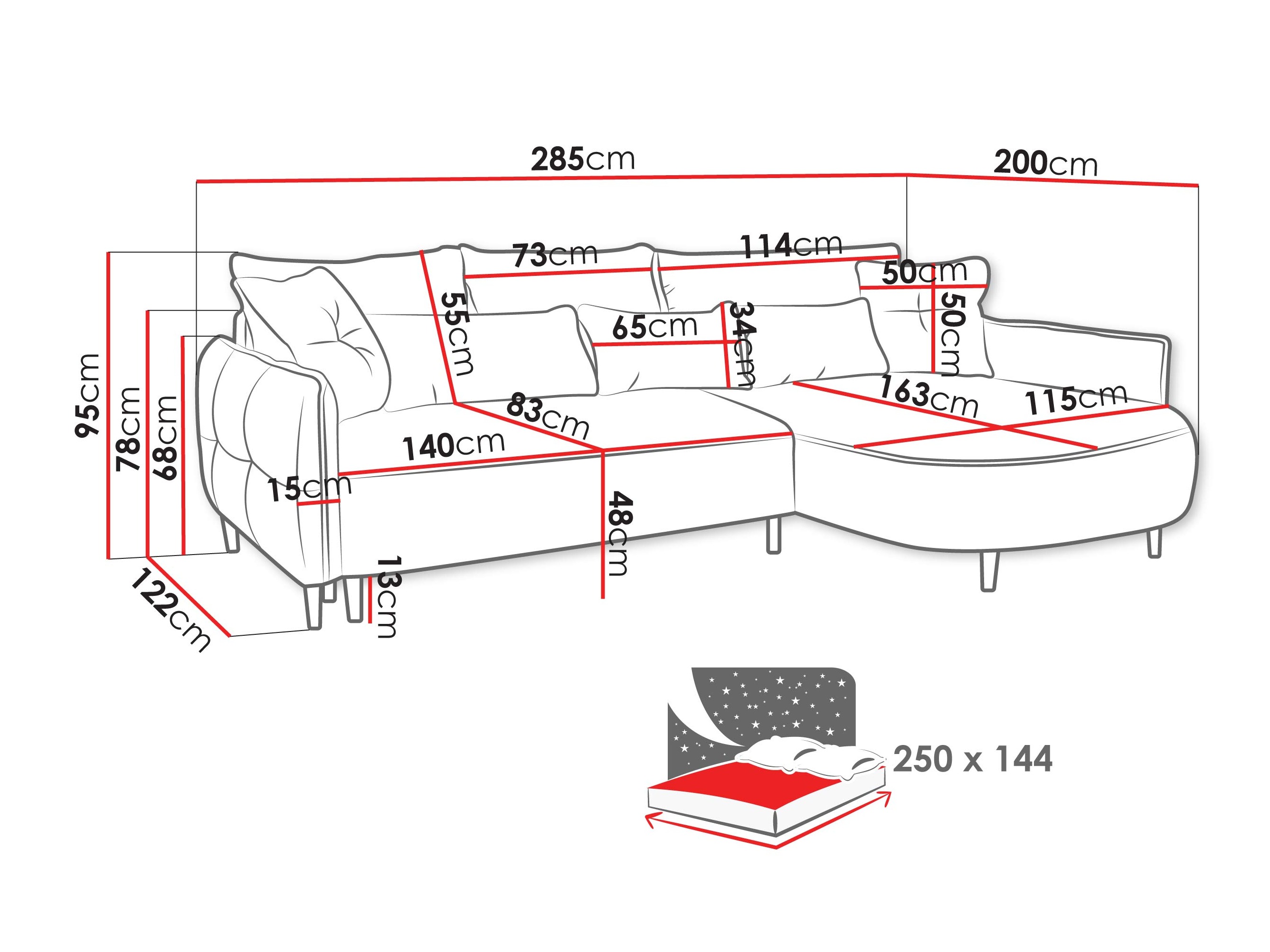 Minkštas kampas TrendyNest Prunal (Glow 01)