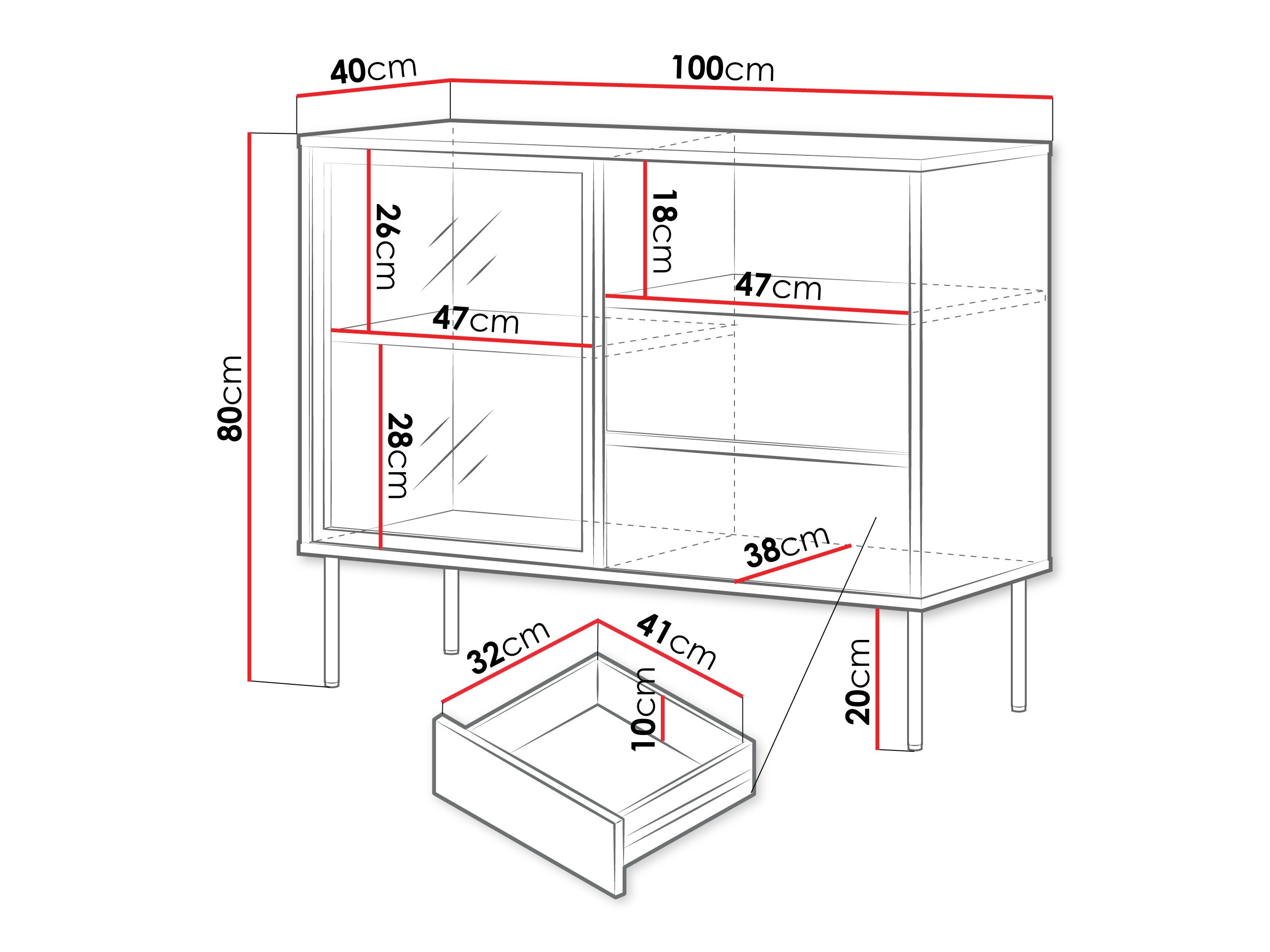 Komoda Merevai 100 (Kašmyras)