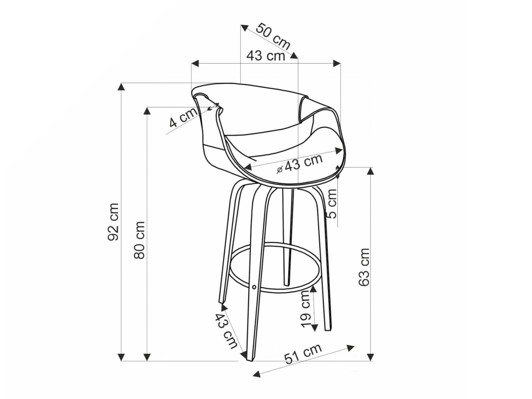 Pusbario kėdė ST8486