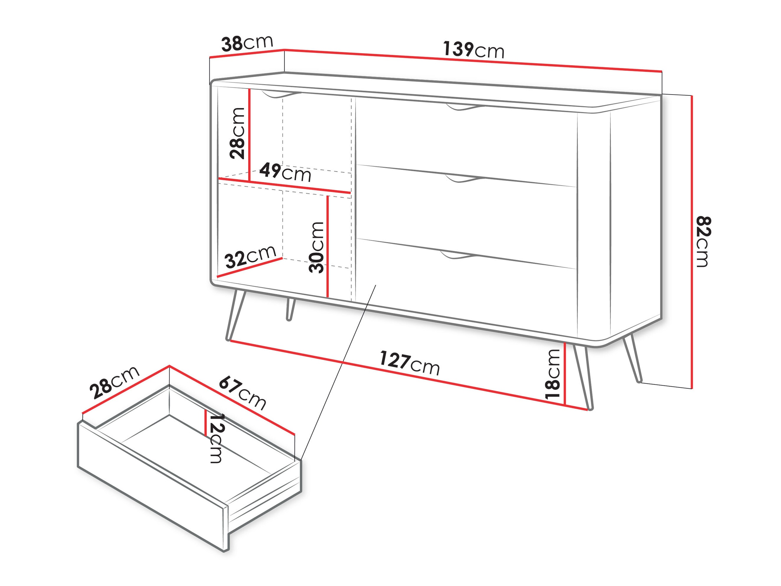 Komoda Lectum (Smėlinė)