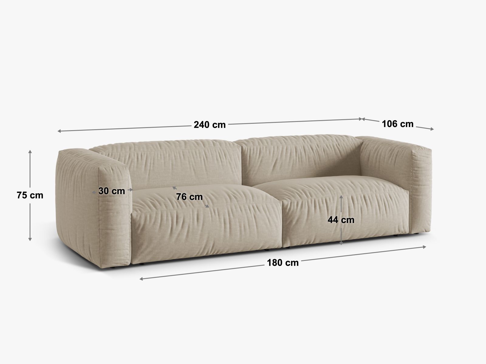 Modulinė sofa Sorcoro 100 (Monet Anthracite)