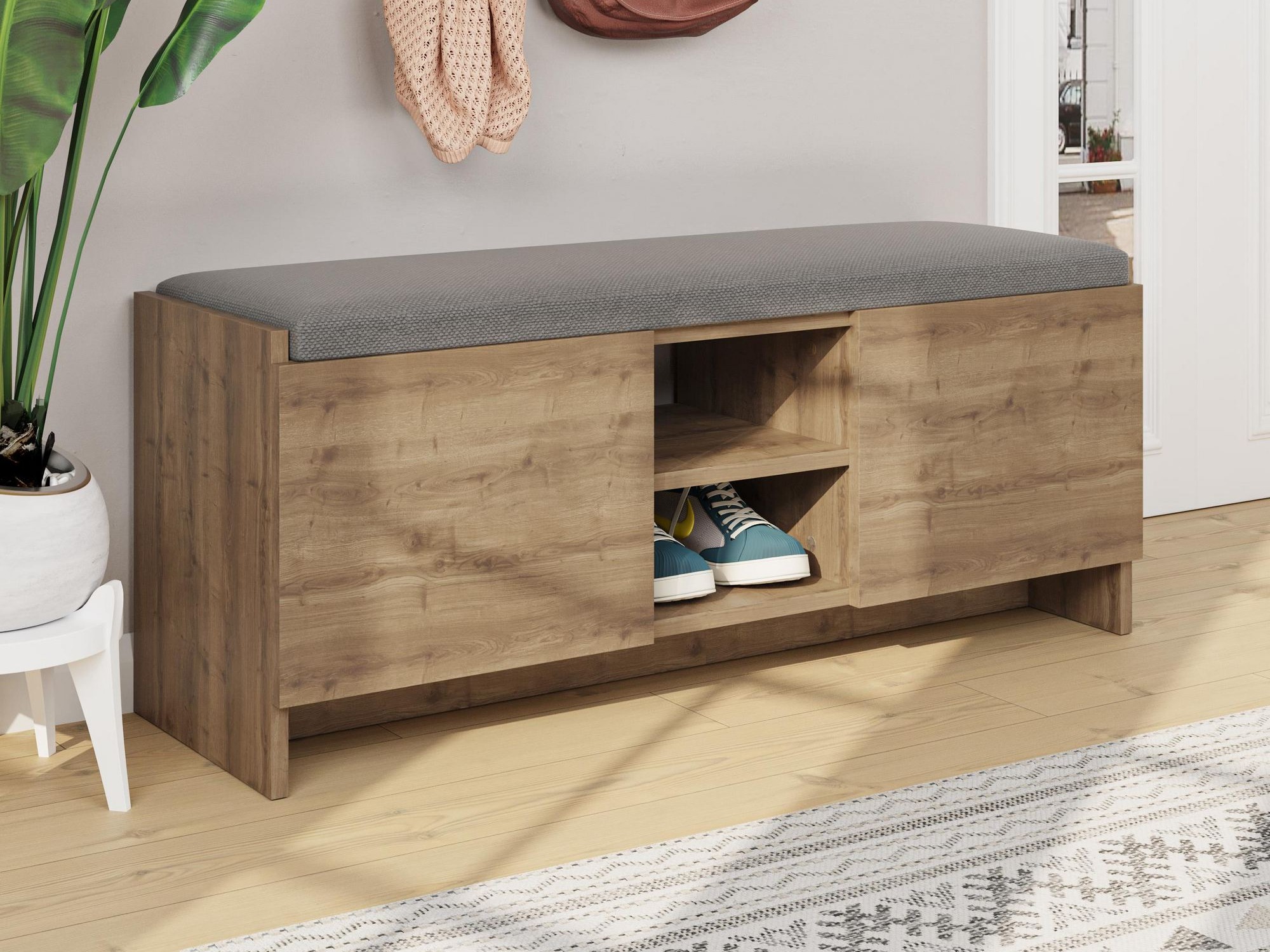 Batų lentyna Kailua 1047 (Tamsus ąžuolas)