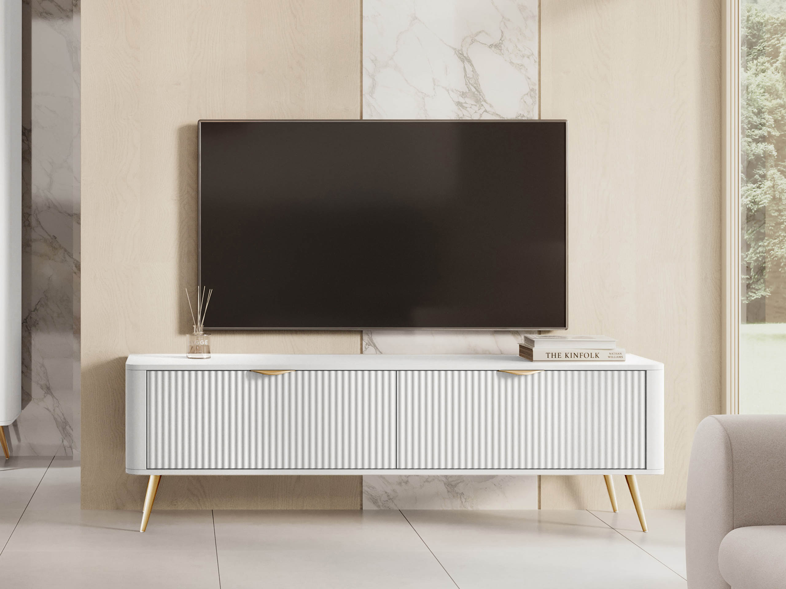TV staliukas Lectum (Balta)
