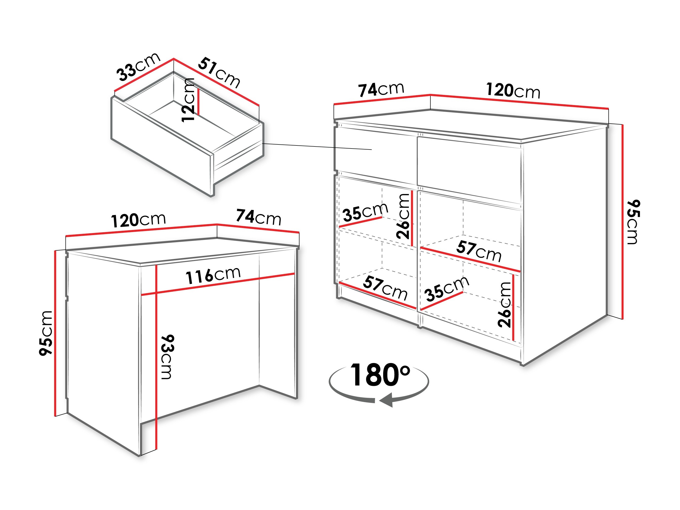 Virtuvės sala Comfivo Cantal (Balta)