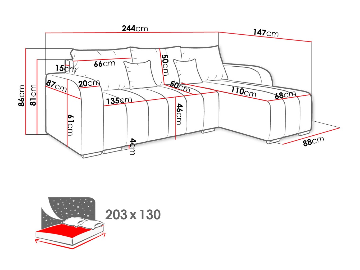 Minkštas kampas Arvada 123 (Lambi 08)