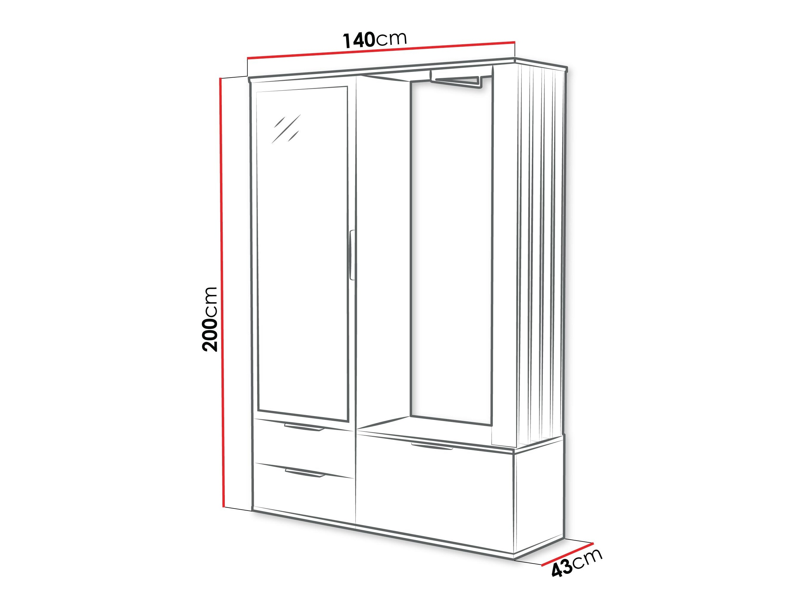 Prieškambario komplektas Honolulu 261