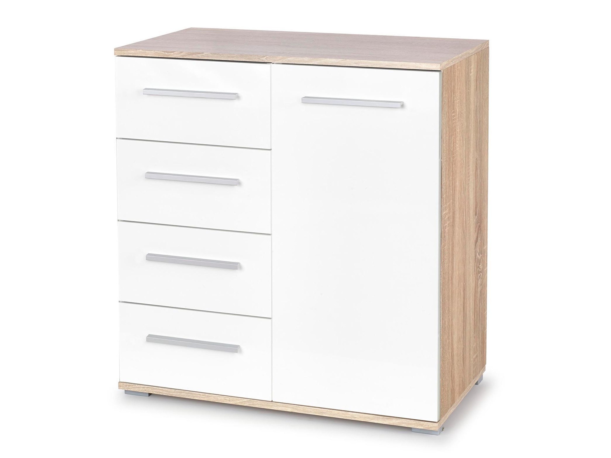 Komoda Cirveso 101 (Sonomos ąžuolas + Blizgi balta)