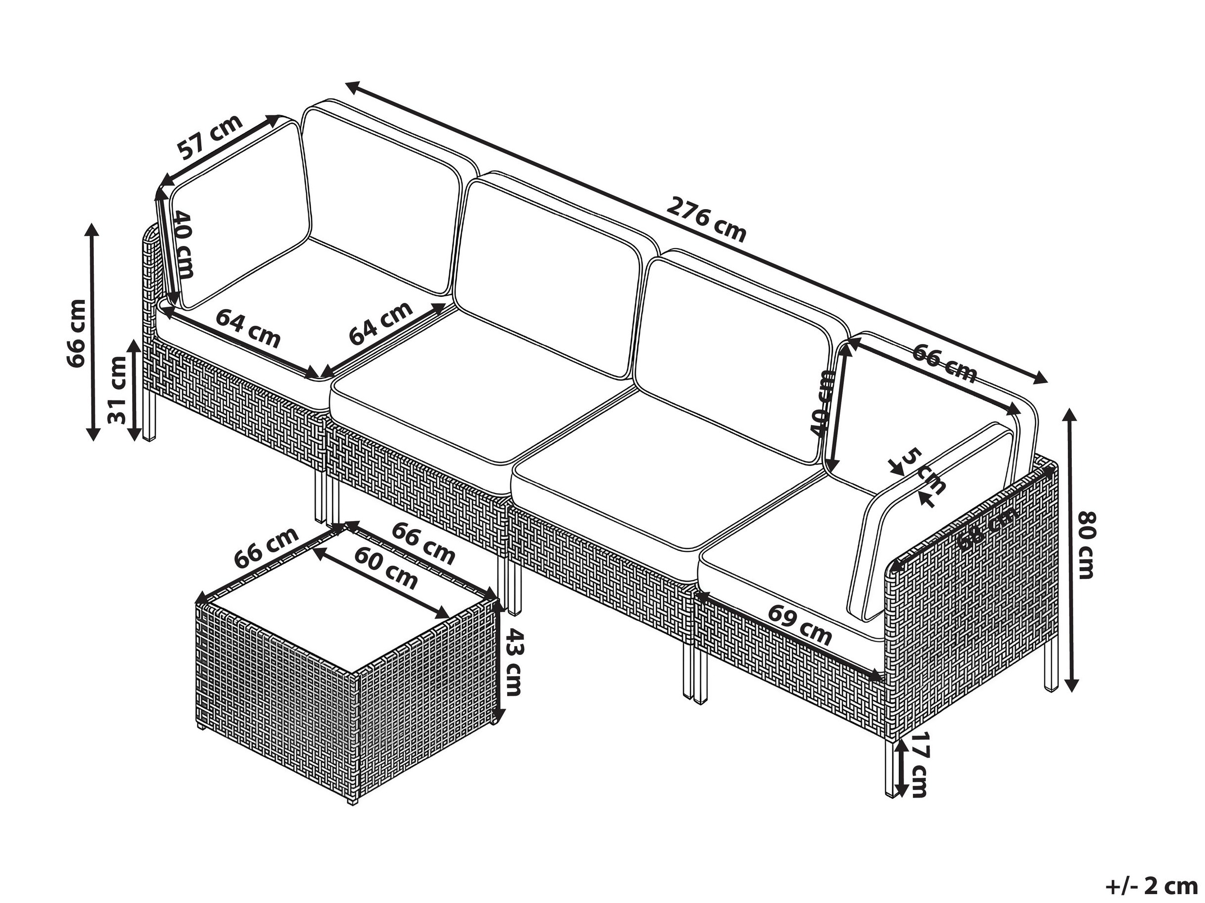 Lauko baldų komplektas Domenou 100