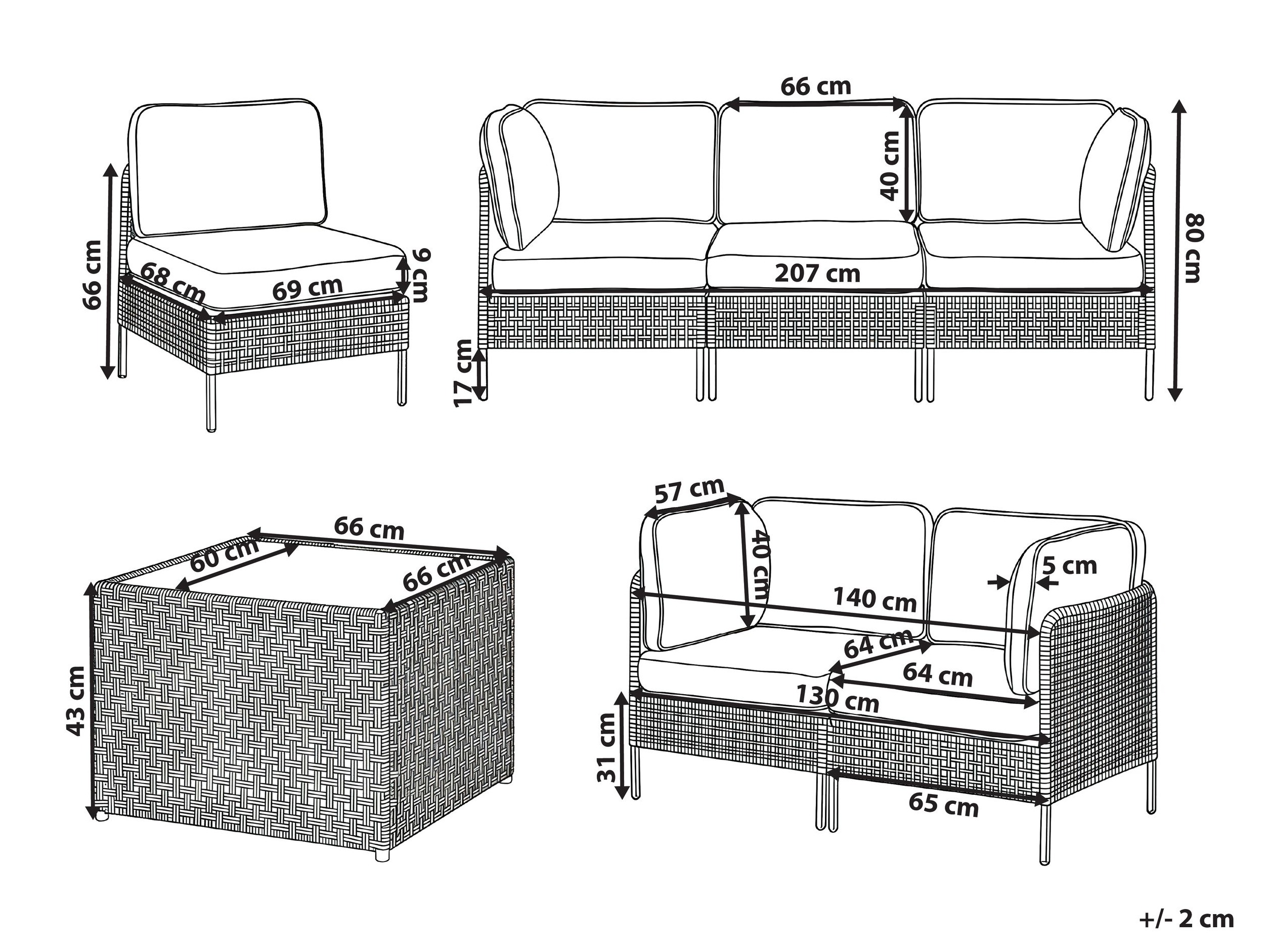 Lauko baldų komplektas Domenou 102