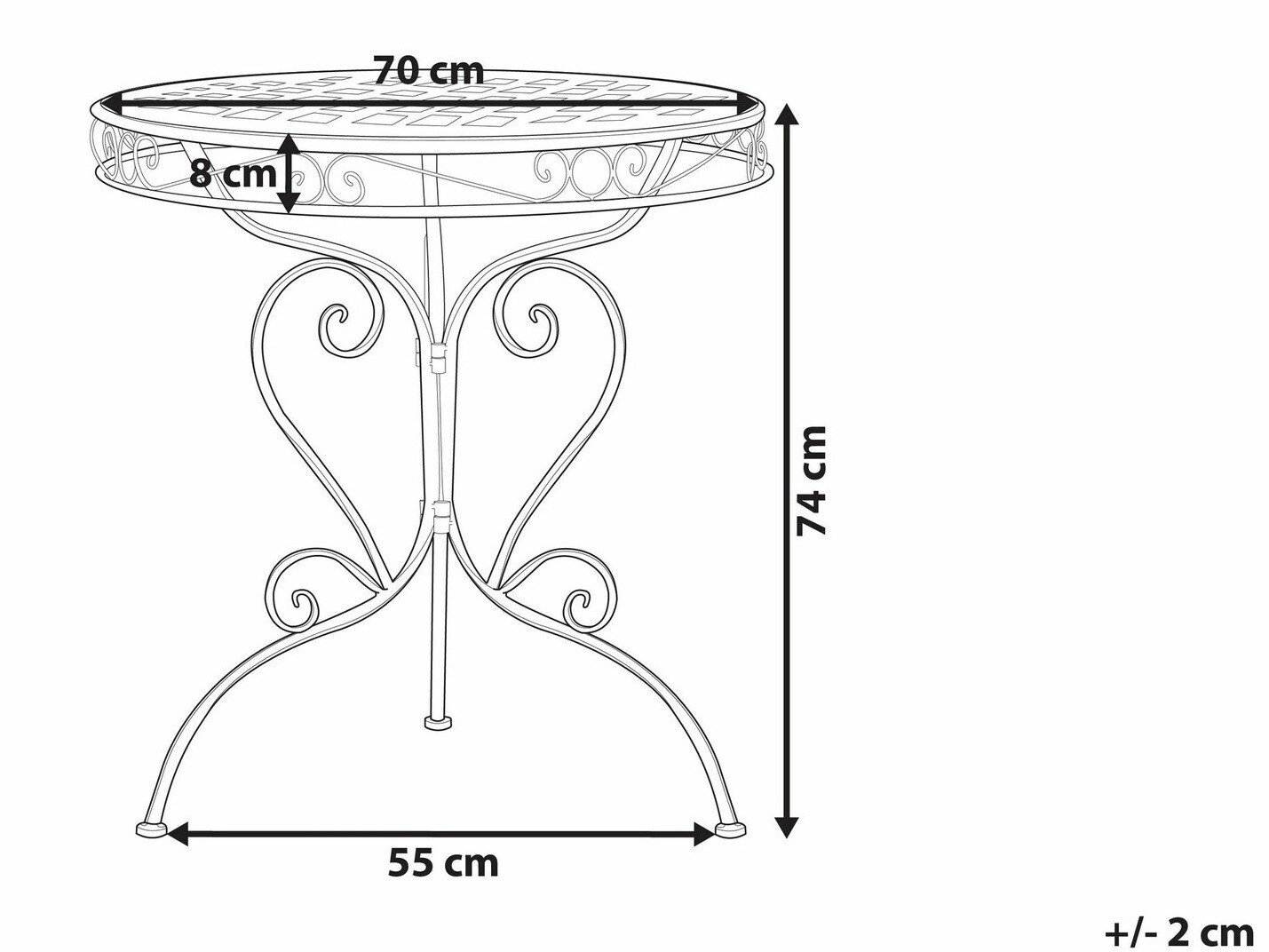 Lauko stalas Berwyn 3225 (Rožinė)