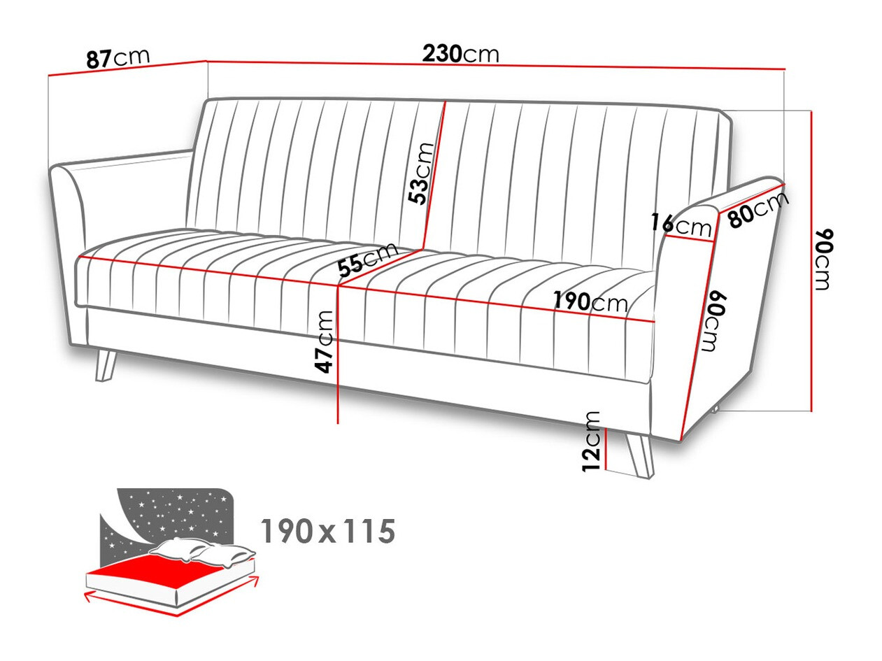 Sofa lova ST8530 su smulkiu defektu