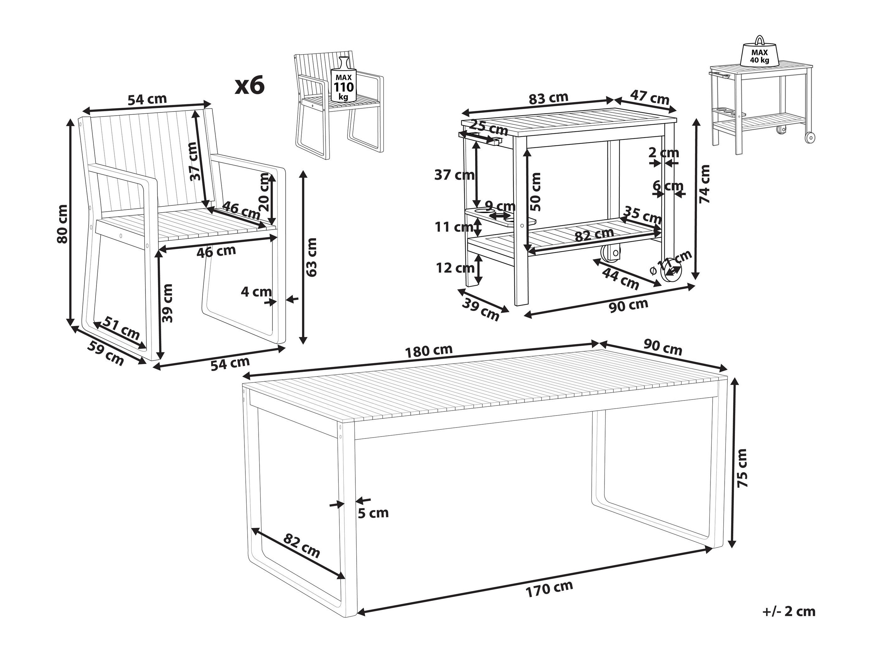 Stalo ir kėdžių komplektas Berwyn 3229