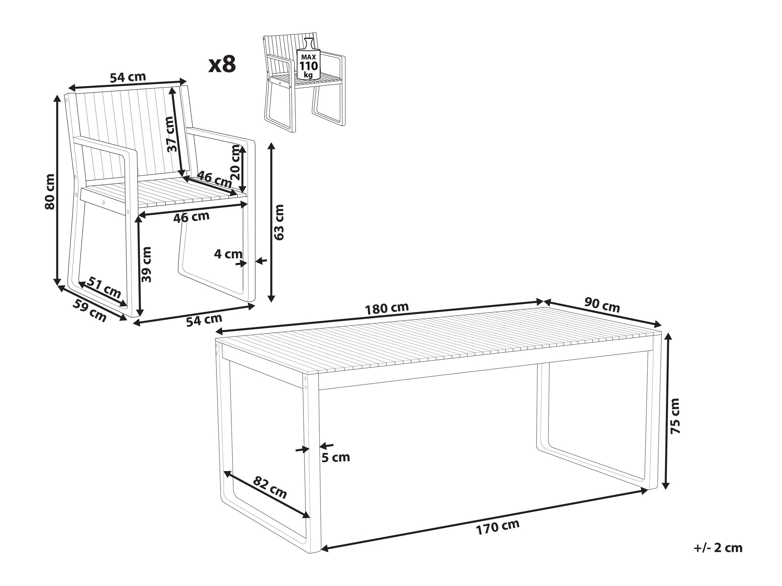 Stalo ir kėdžių komplektas Berwyn 3230