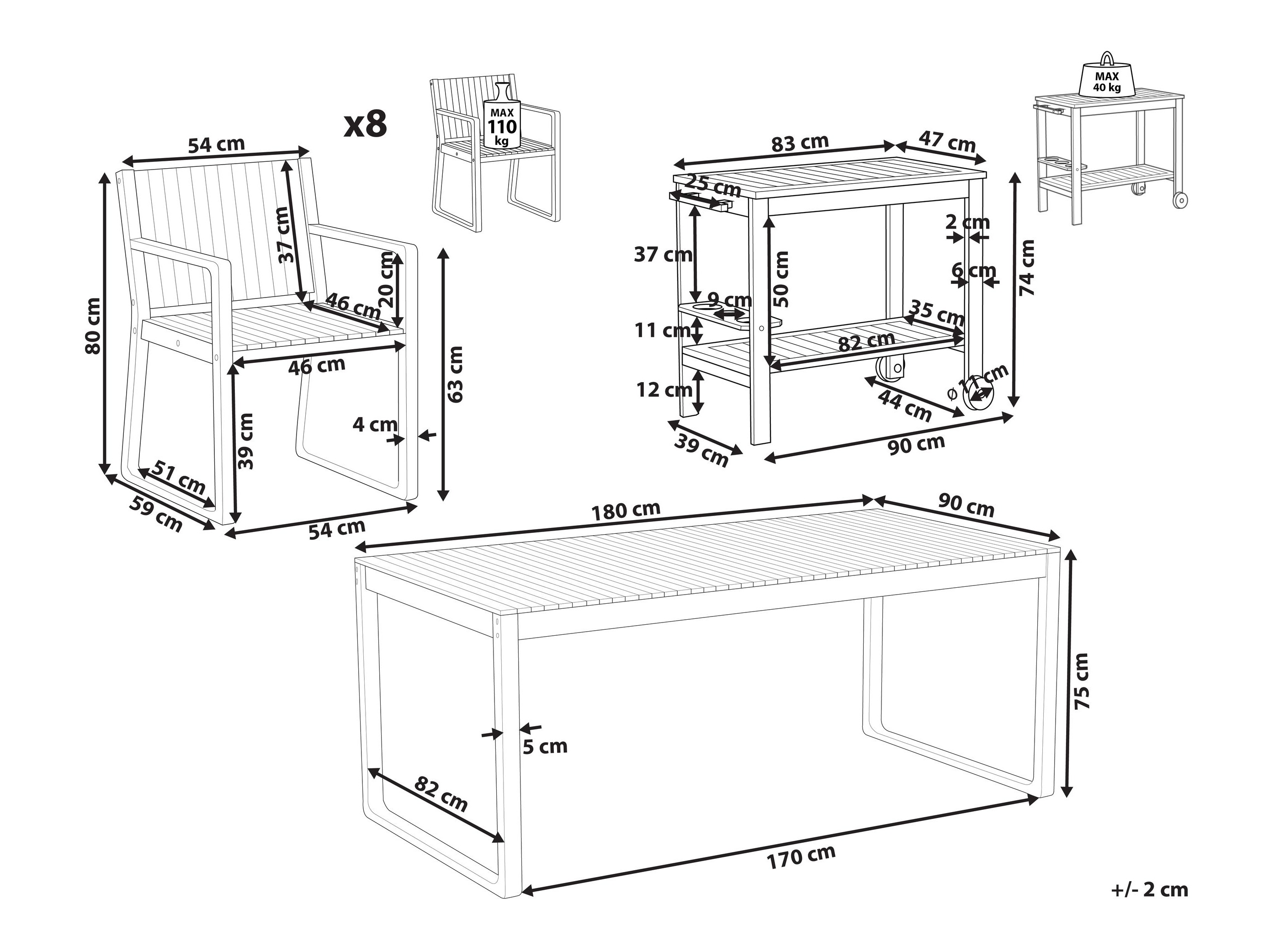 Stalo ir kėdžių komplektas Berwyn 3231