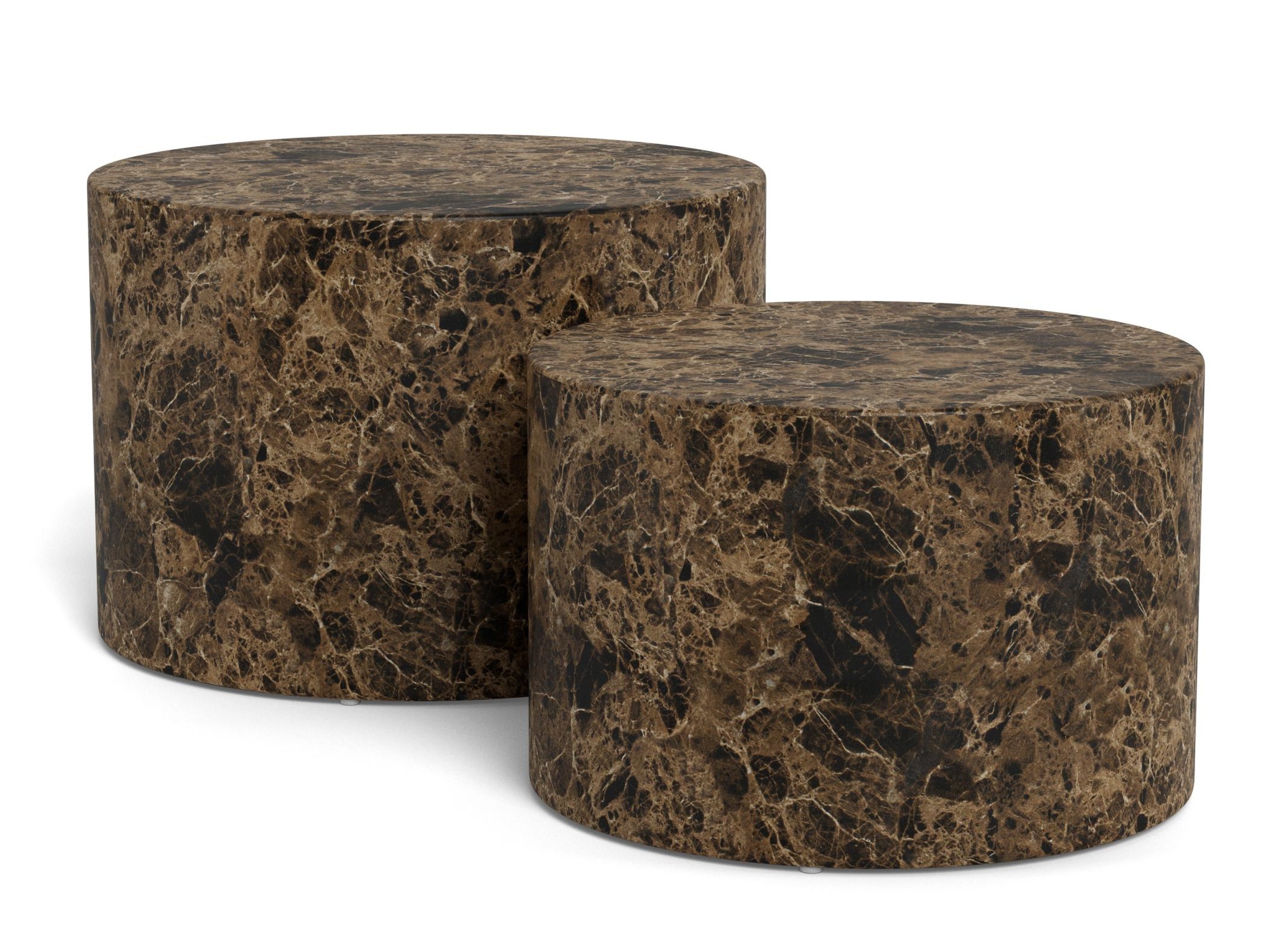 Žurnalinių staliukų komplektas Norsica 800 (Rudas marmuras)