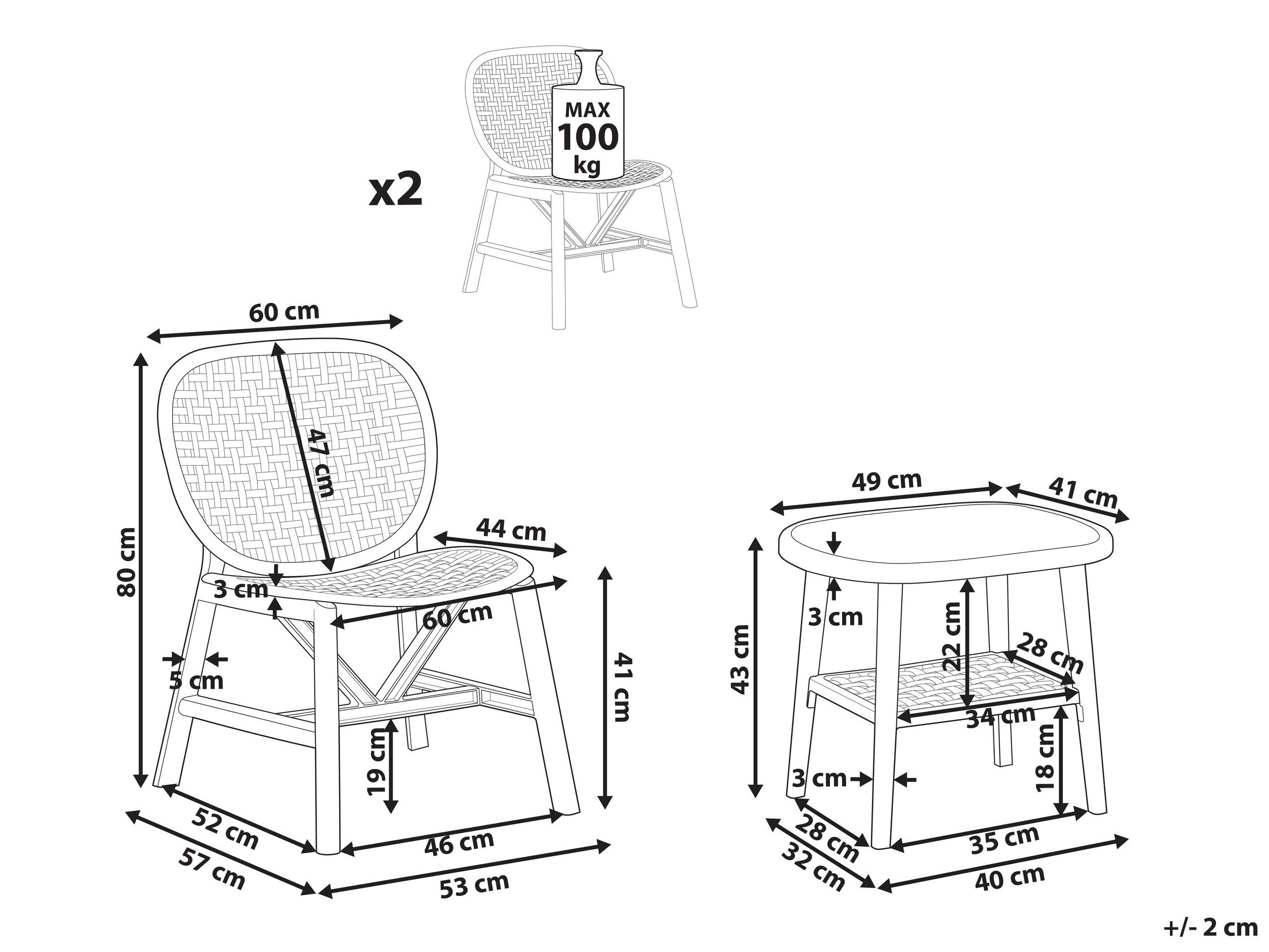 Balkono komplektas Berwyn 3236 (Žalia)