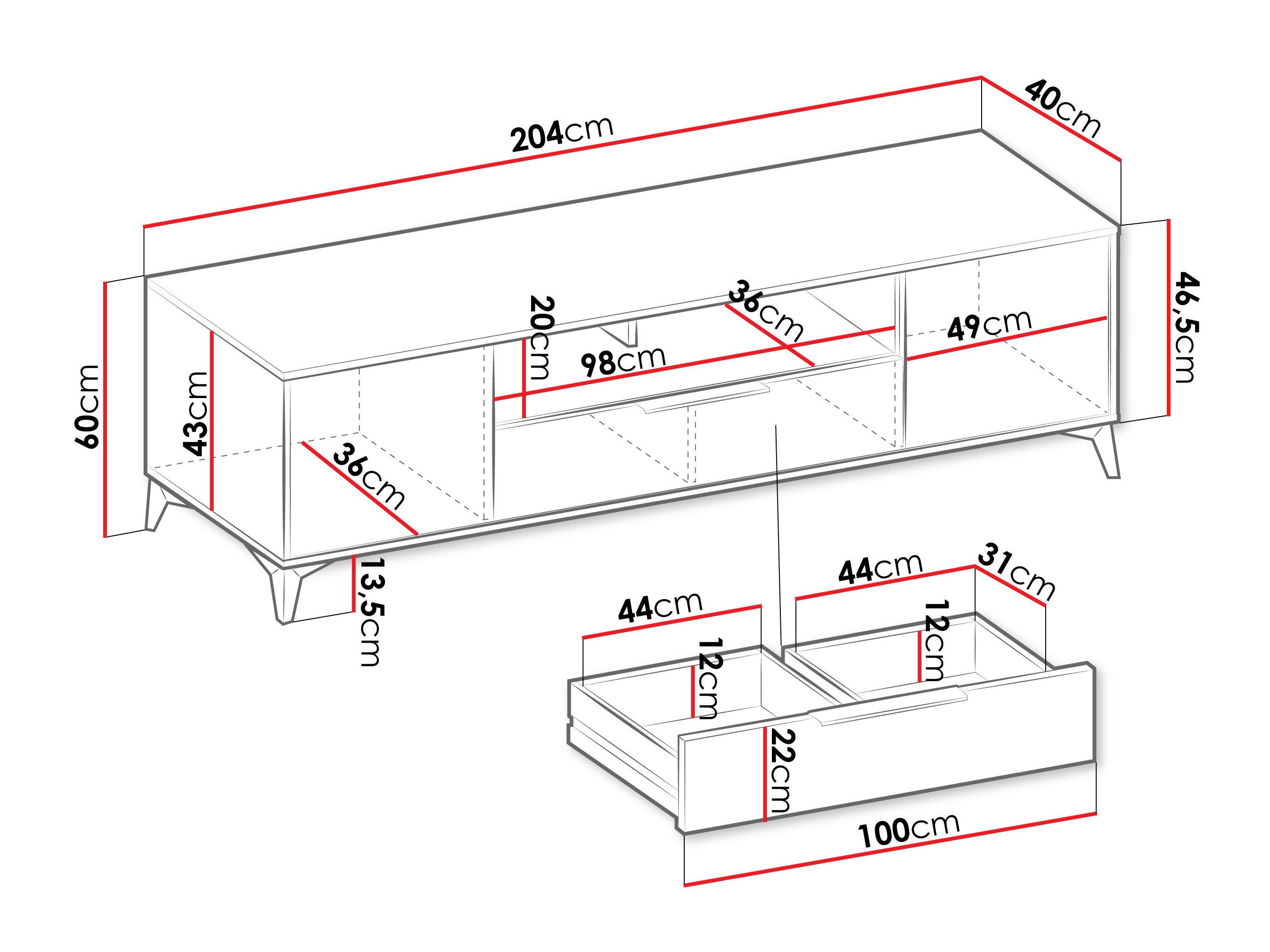 TV staliukas Comfivo Citrus I