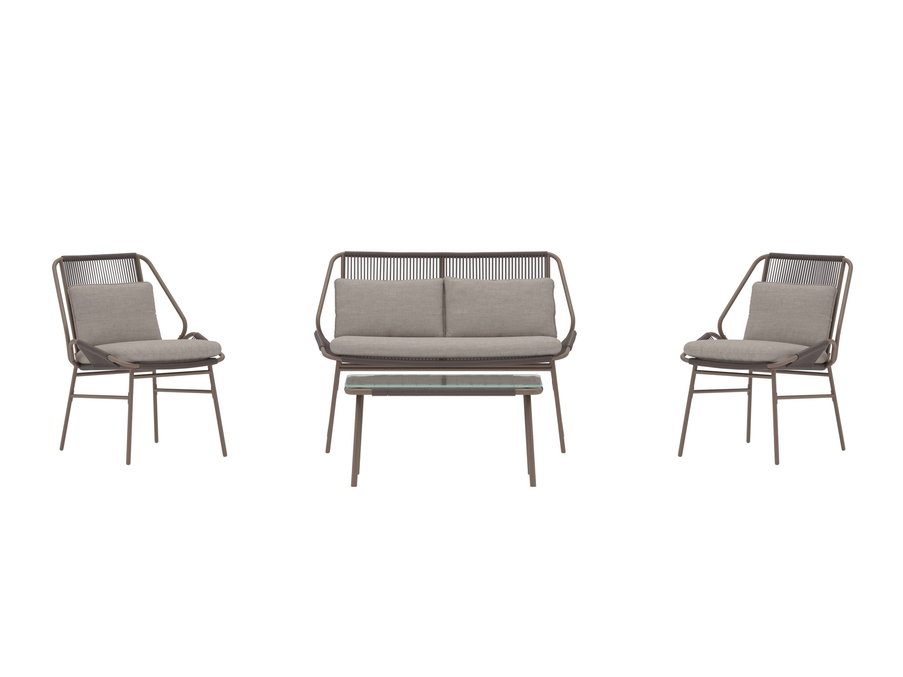 Lauko baldų komplektas Dallas 5169 (Ruda + Smėlinė)