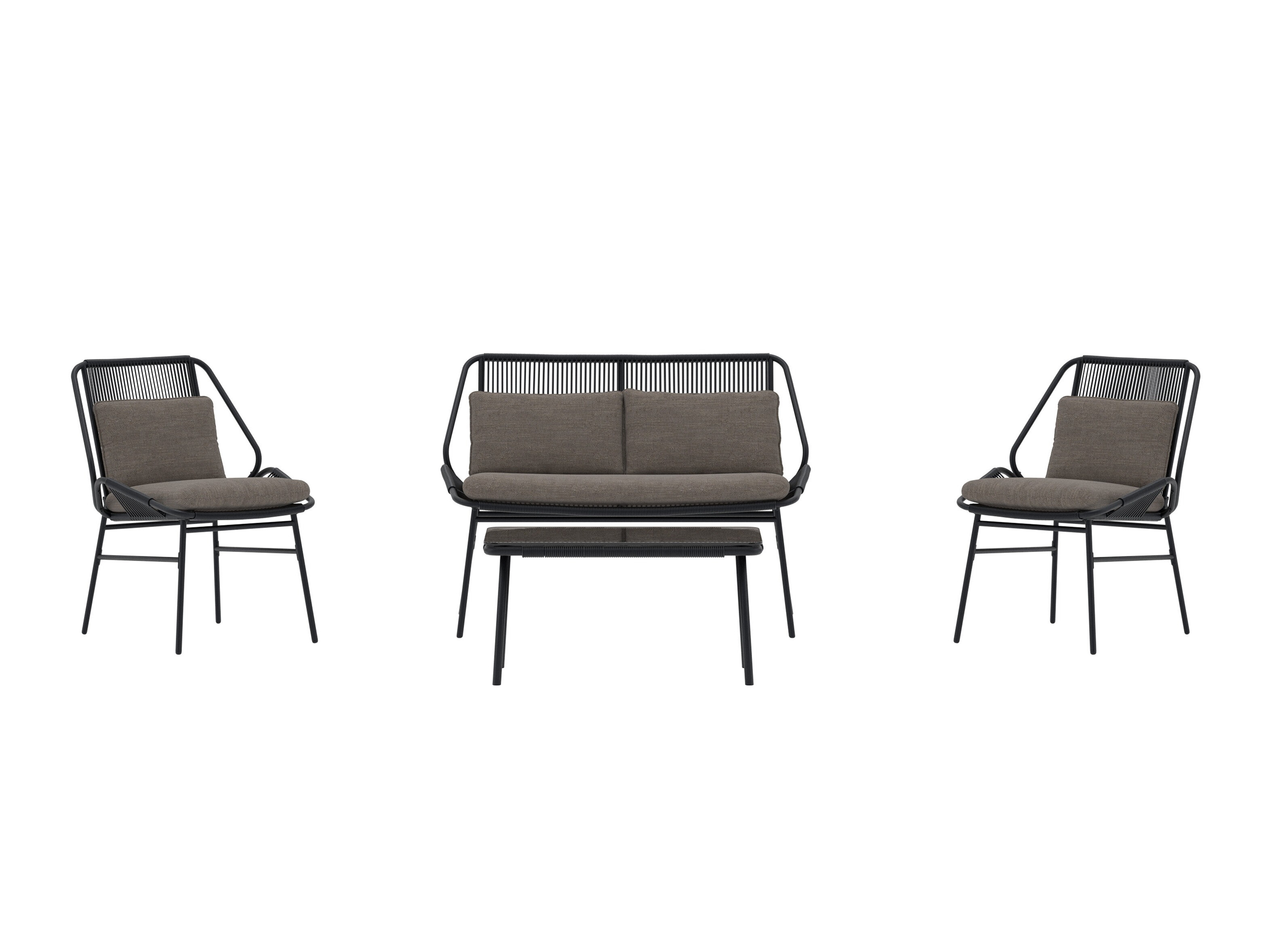 Lauko baldų komplektas Dallas 5169 (Juoda + Tamsi pilka)