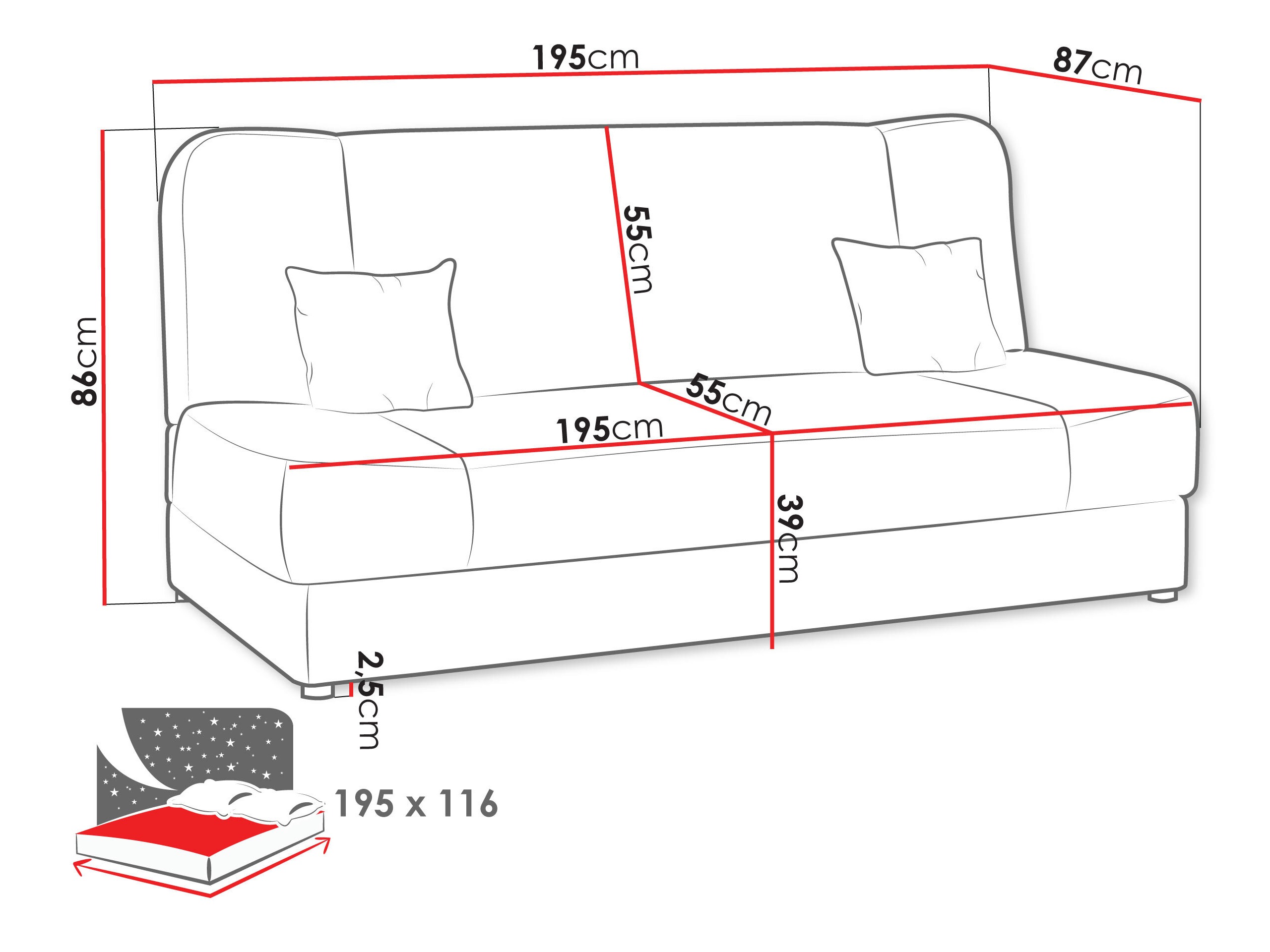 Sofa lova Comfivo Cera (Lawa 05)