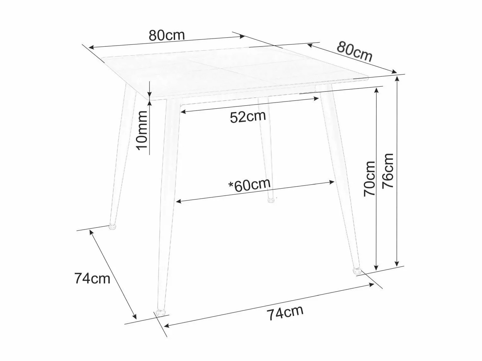 Stalas Detroit 876 (Baltas marmuras)