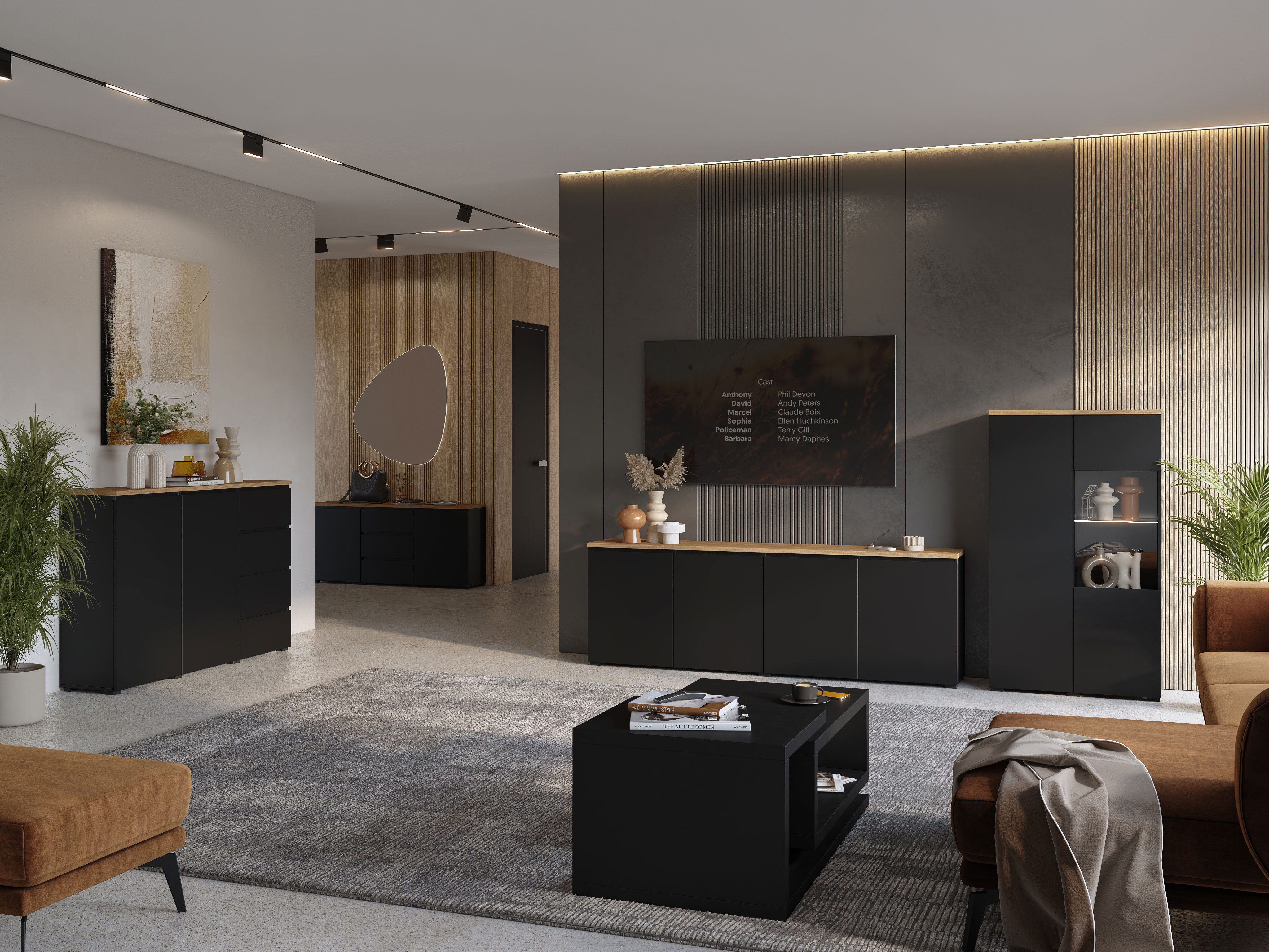 Komoda Baletu 106 (Juoda + Ąžuolas)