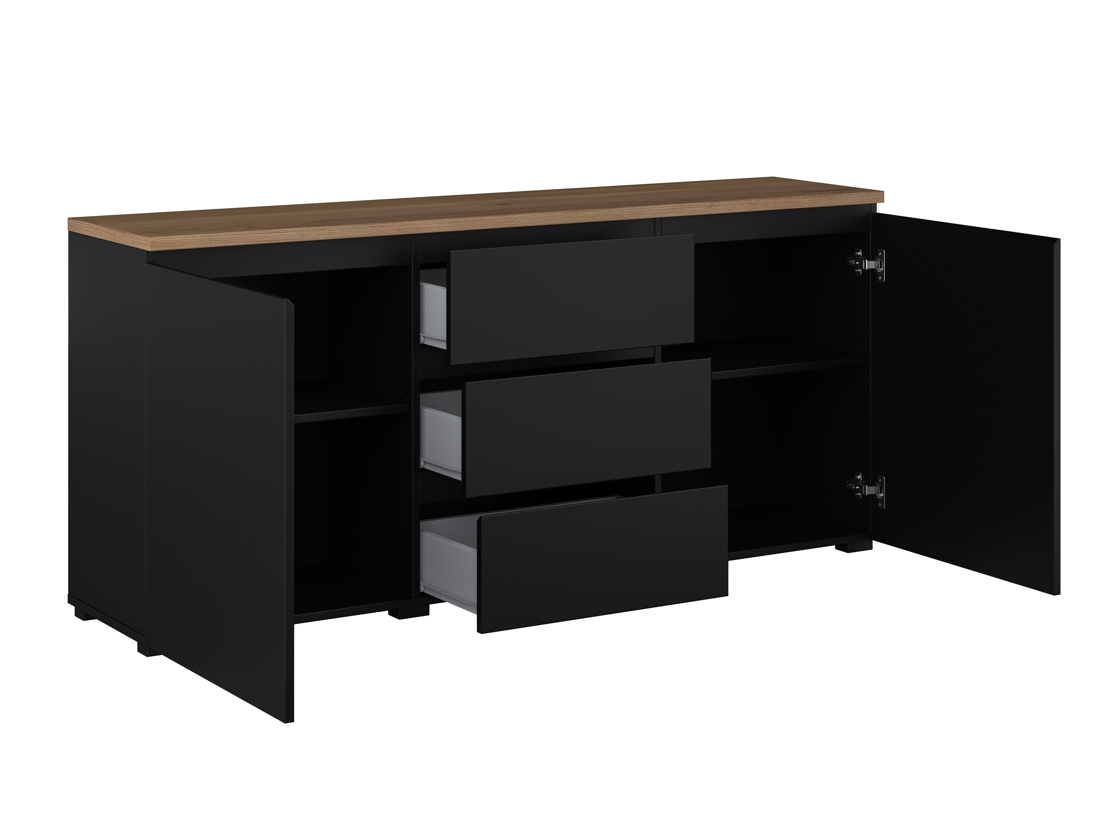 Komoda Baletu 106 (Juoda + Ąžuolas)