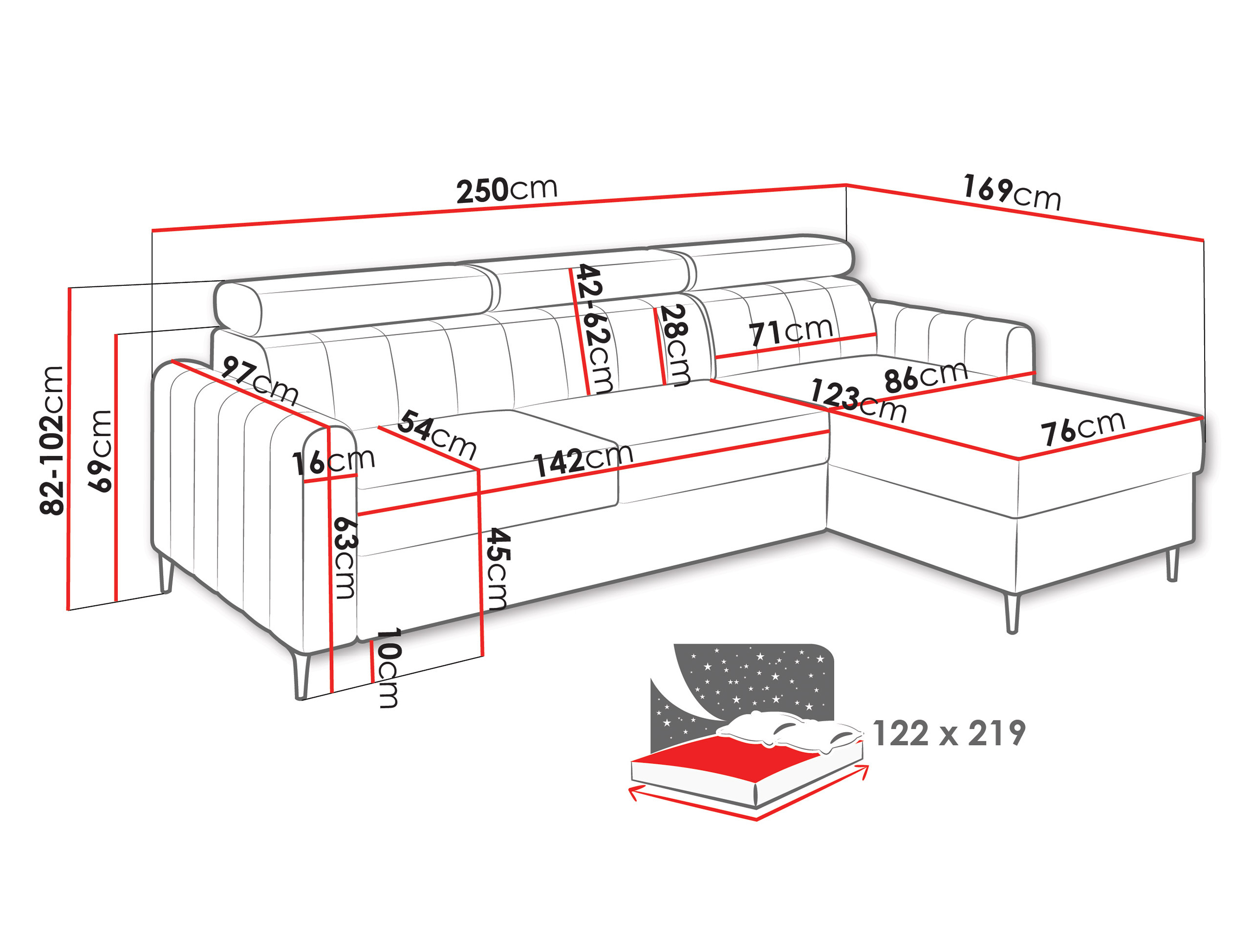 Minkštas kampas Stonecrest 111 (Cruz 35)