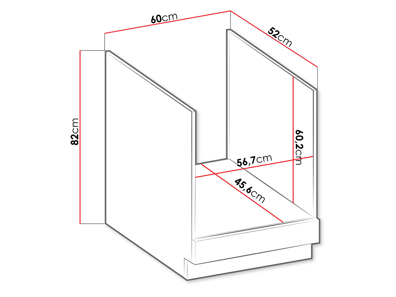 Modulinė spintelė įmontuojamai buitinei technikai Retro White 109