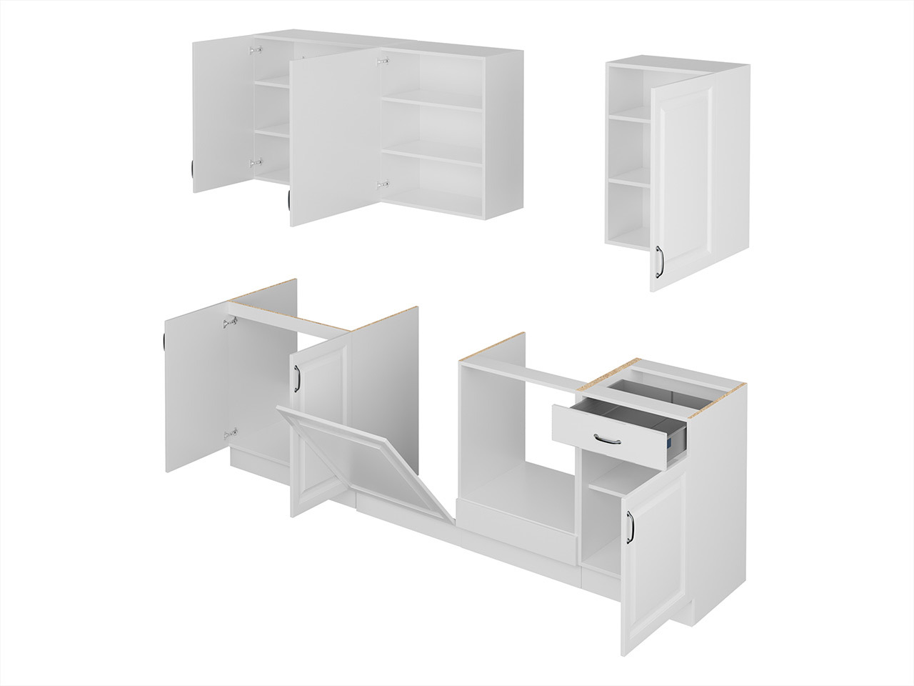 Modulinis virtuvės komplektas Retro White 150