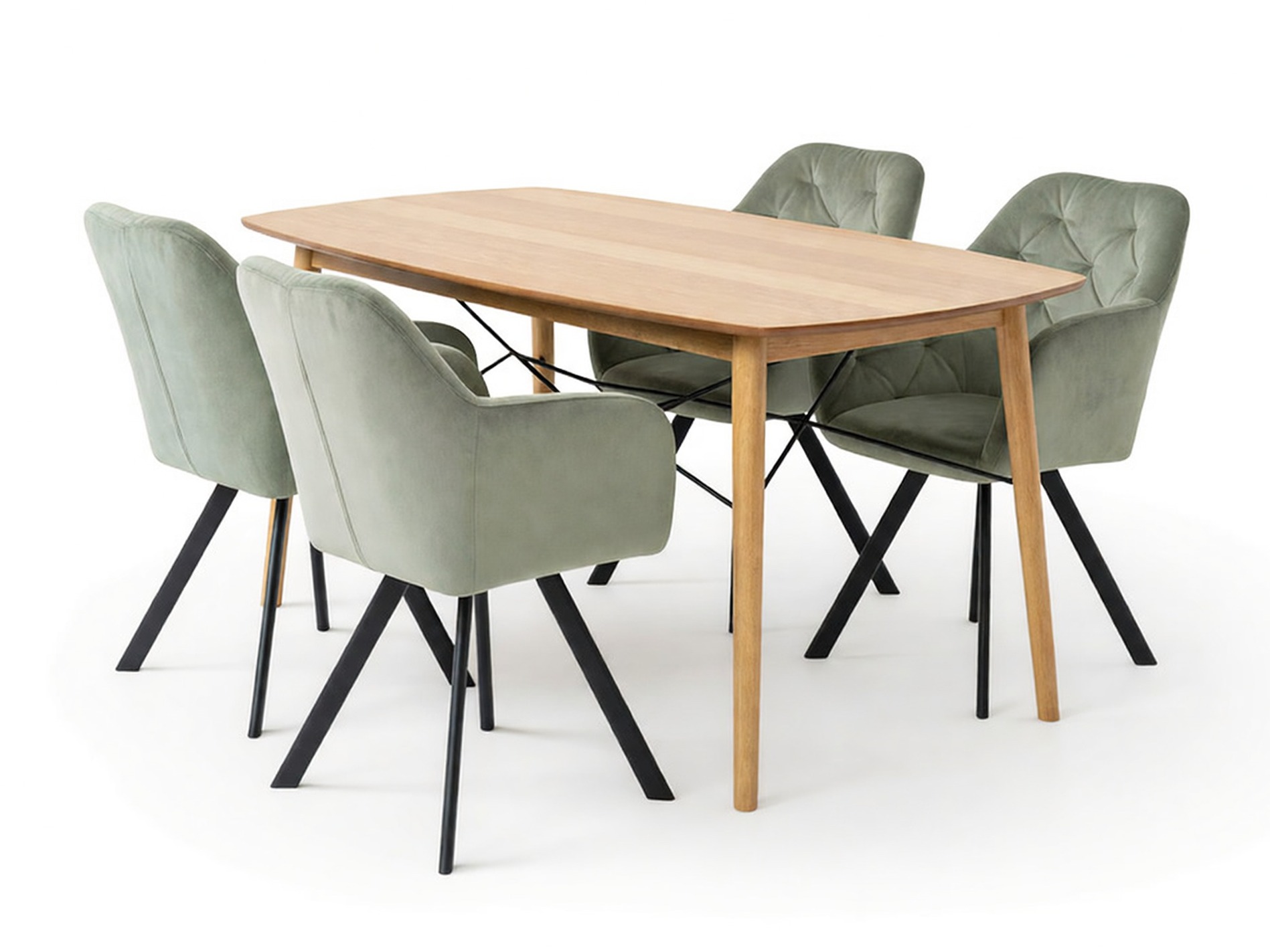 Valgomojo komplektas Norsica Daltea 117 (Smėlinė + Juoda)