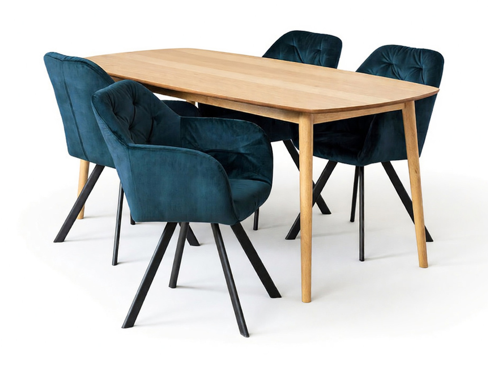 Valgomojo komplektas Norsica Daltea 117 (Tamsi mėlyna + Juoda)