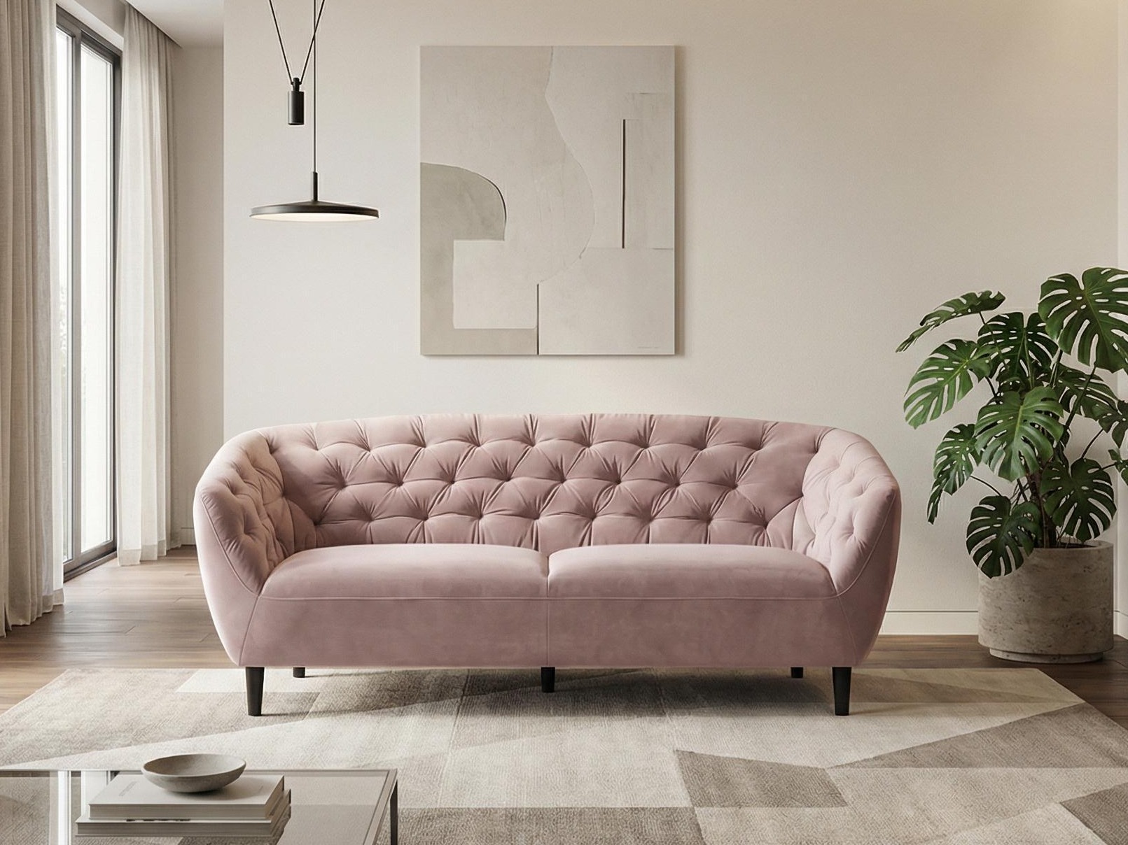 Chesterfield sofa Norsica 232 (Dusty rožinė)
